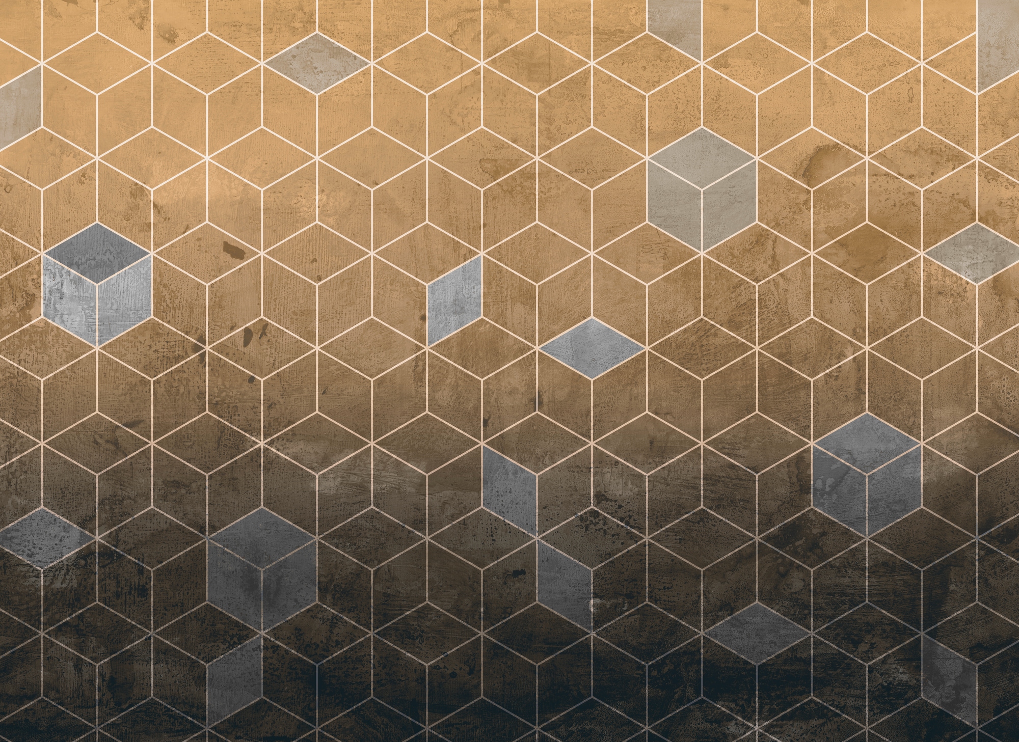 A.S. Création Vliestapete »Fototapete Geometrie Gold Bronze Hexagon Beton« matt strukturiert