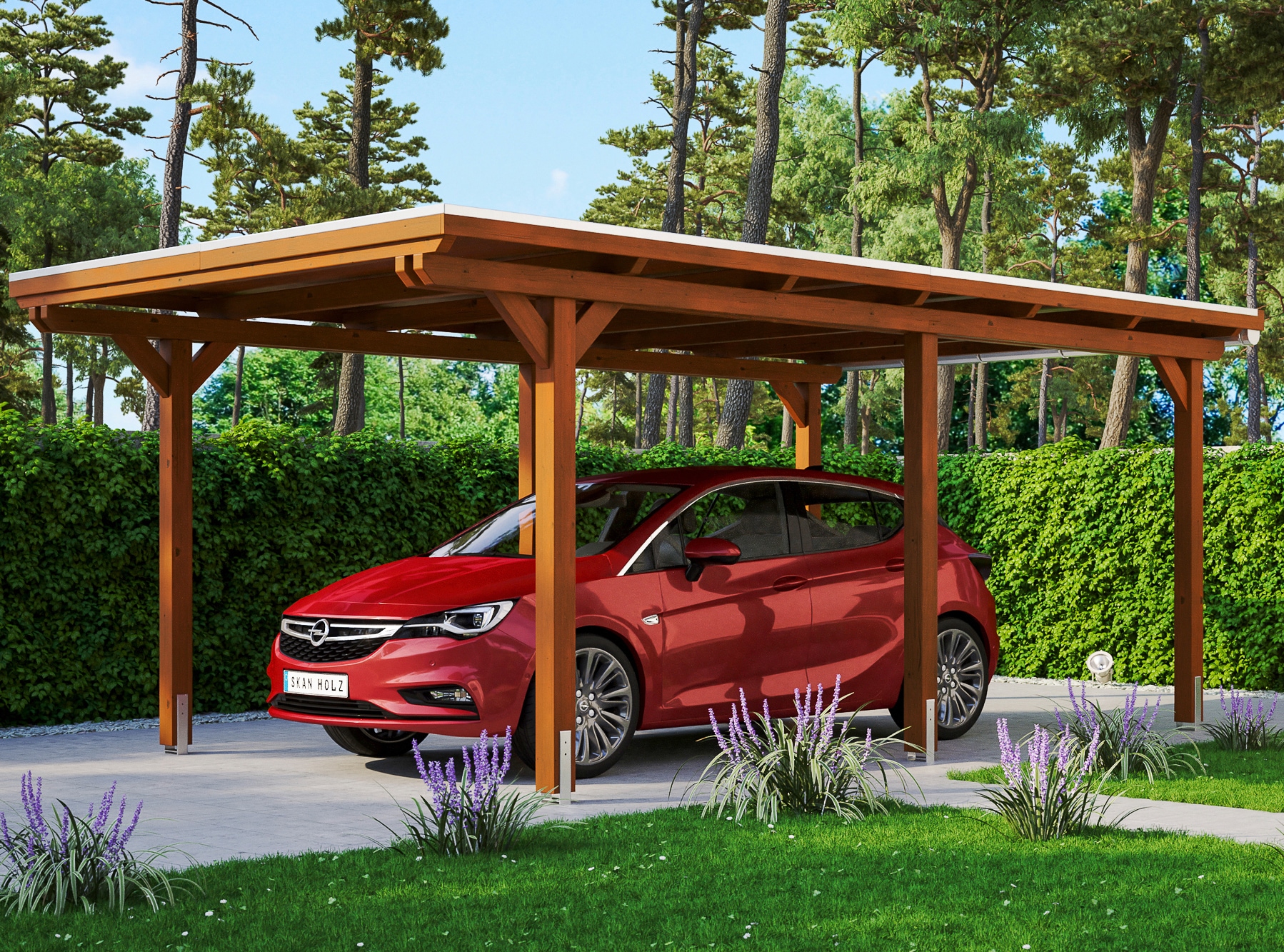 Skanholz Einzelcarport "Emsland" Leimholz 291 cm braun