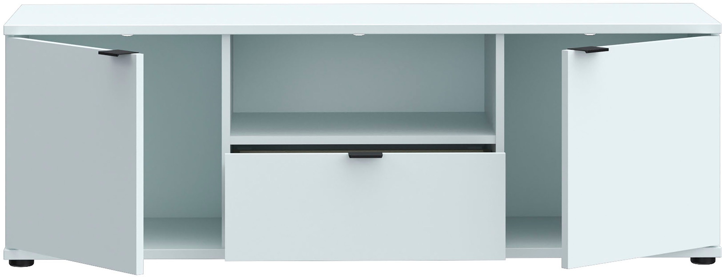 Thumbnail - FORTE Lowboard "Ganymede" Breite 129,8cm, TV Board, Stauraum, Schublade; Metallgriffe, Kabelführung