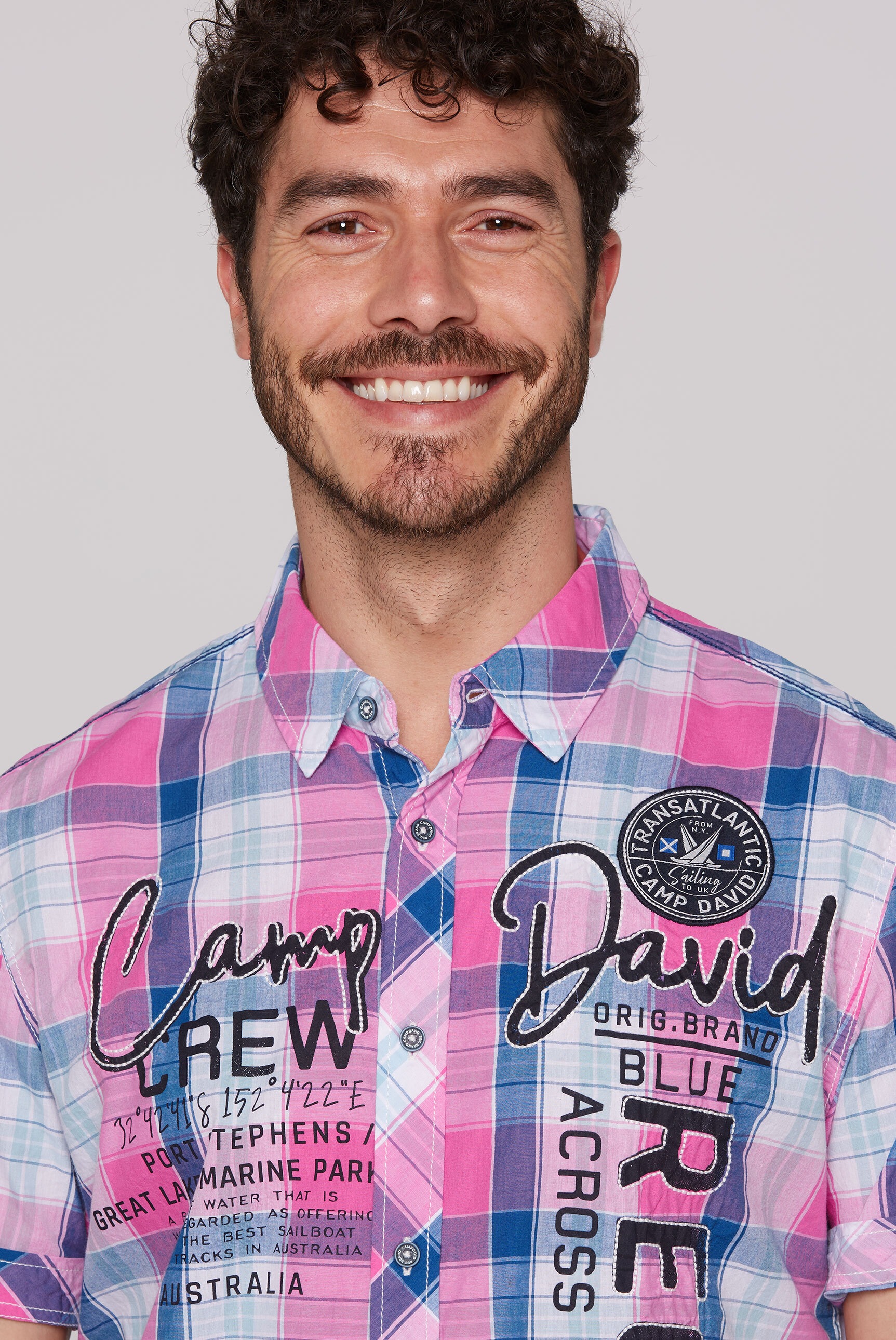 CAMP DAVID Kurzarmhemd, aus Baumwolle