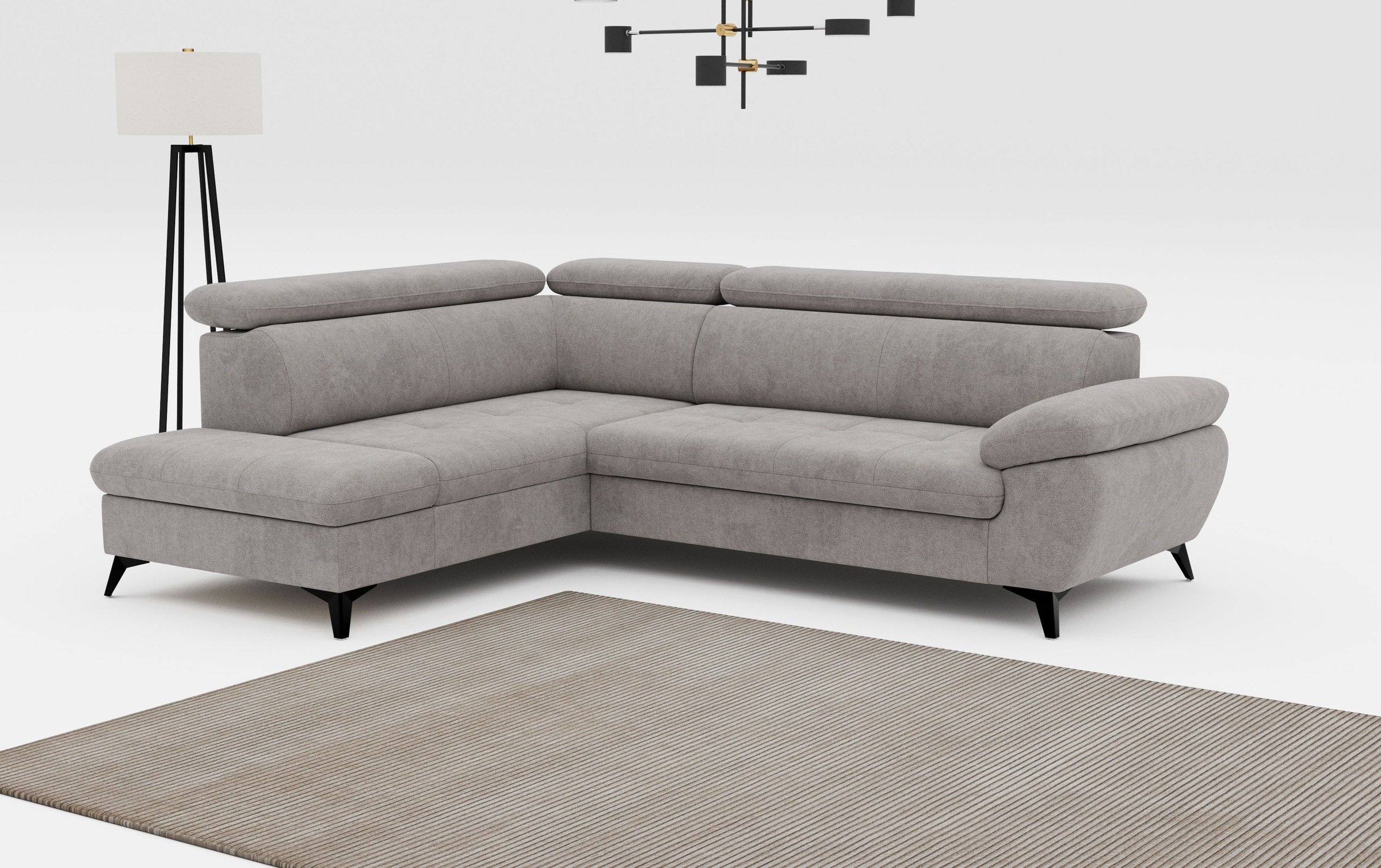 COTTA Ecksofa "Hudson L-Form, B: 256 cm" mit Kopfteilverstellung, optional günstig online kaufen