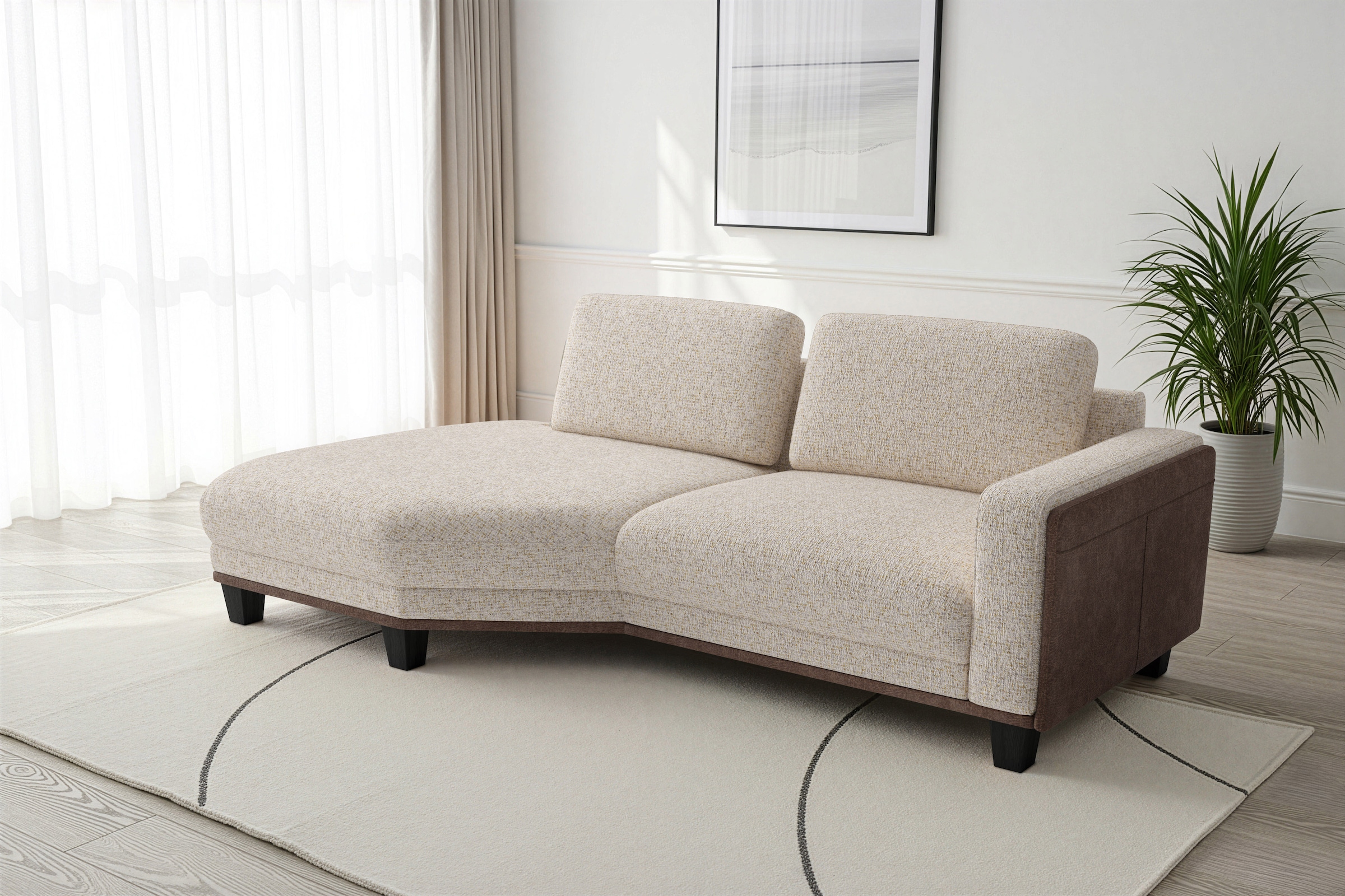 sit&more Ecksofa "Concept" Modernes Sofa in drei Fußfarben zur Auswahl