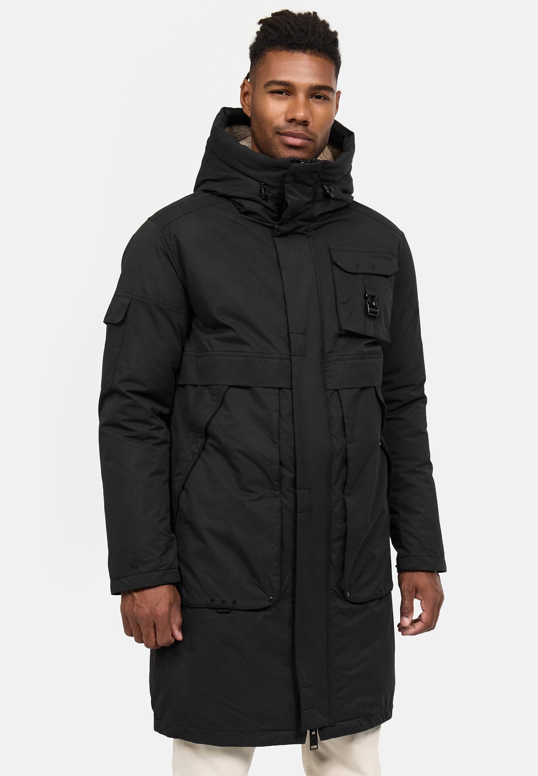 Stone Harbour Wintermantel »Cyriaan XX«, Langer Herren Winterparka mit großen Eingrifftaschen