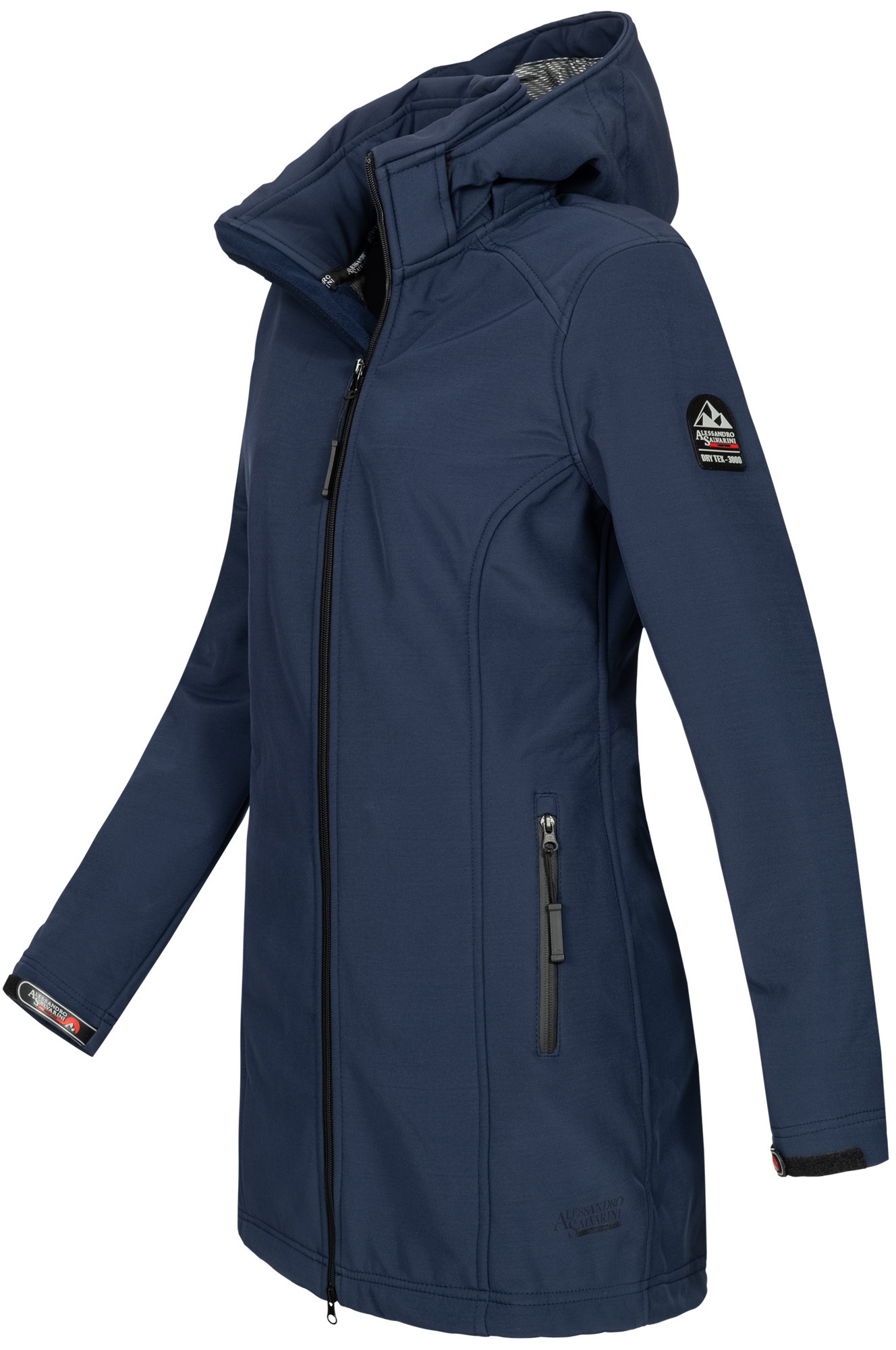 Alessandro Salvarini Softshelljacke "Alessia", lang mit abnehmbarer Kapuze günstig online kaufen