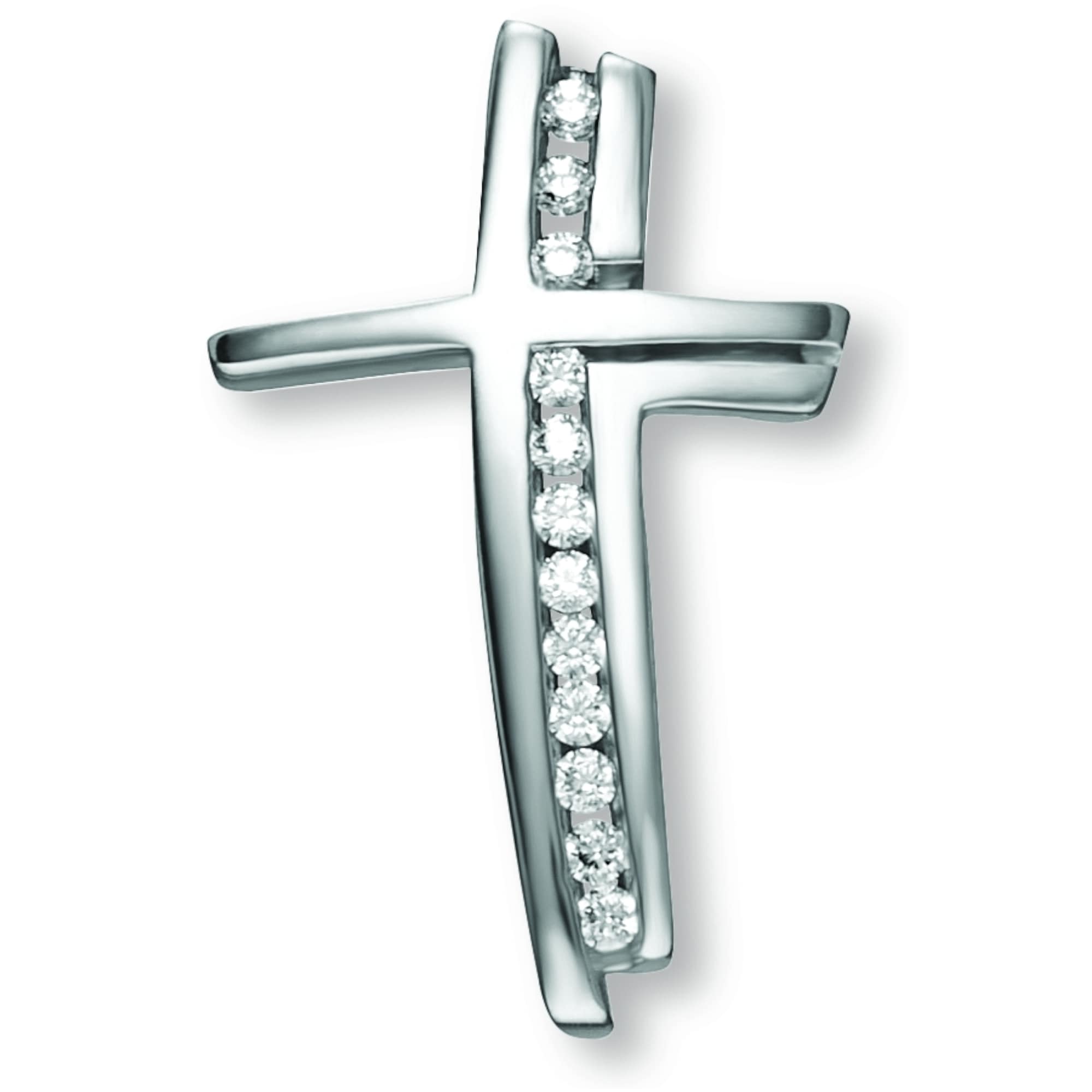 ONE ELEMENT Kettenanhänger »Zirkonia Kreuz Anhänger aus 925 Silber«, Damen Silber Schmuck