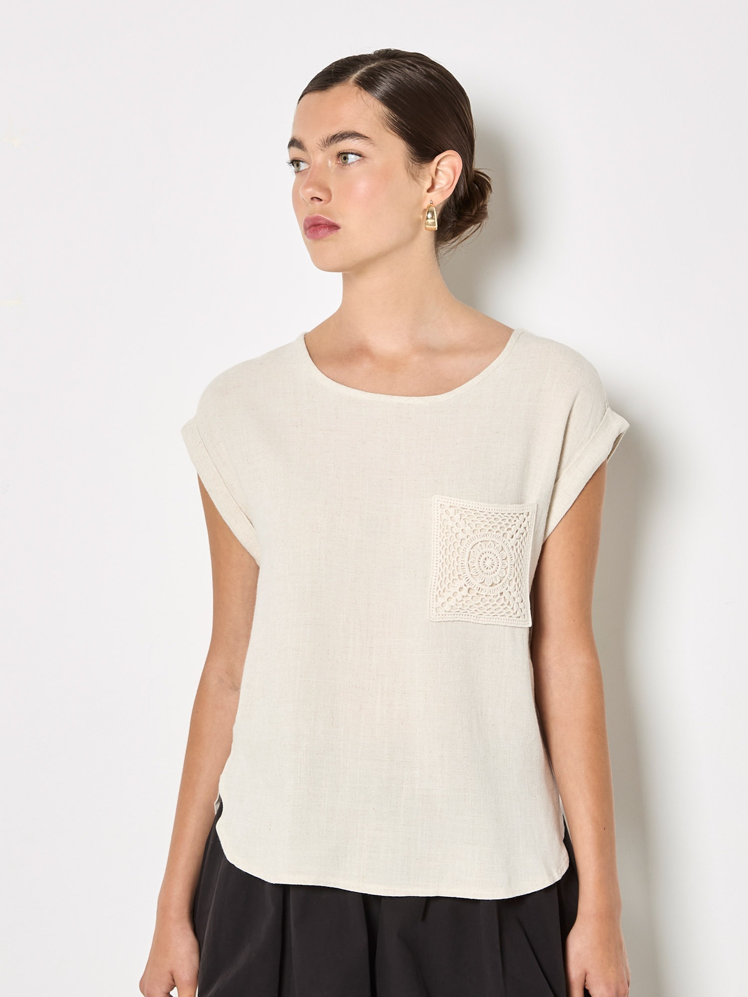 Apricot T-Shirt "T-Shirt aus Leinenmischung"