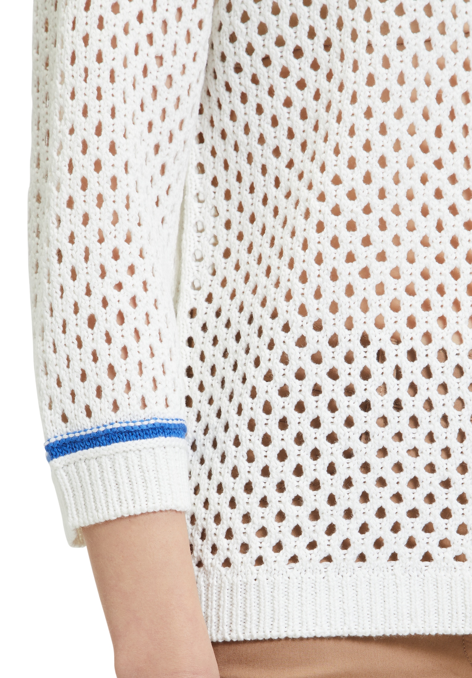 Betty Barclay Strickpullover »Betty Barclay Lochstrick-Pullover mit Strickdetails«, (1 tlg.), Kontraststeppung