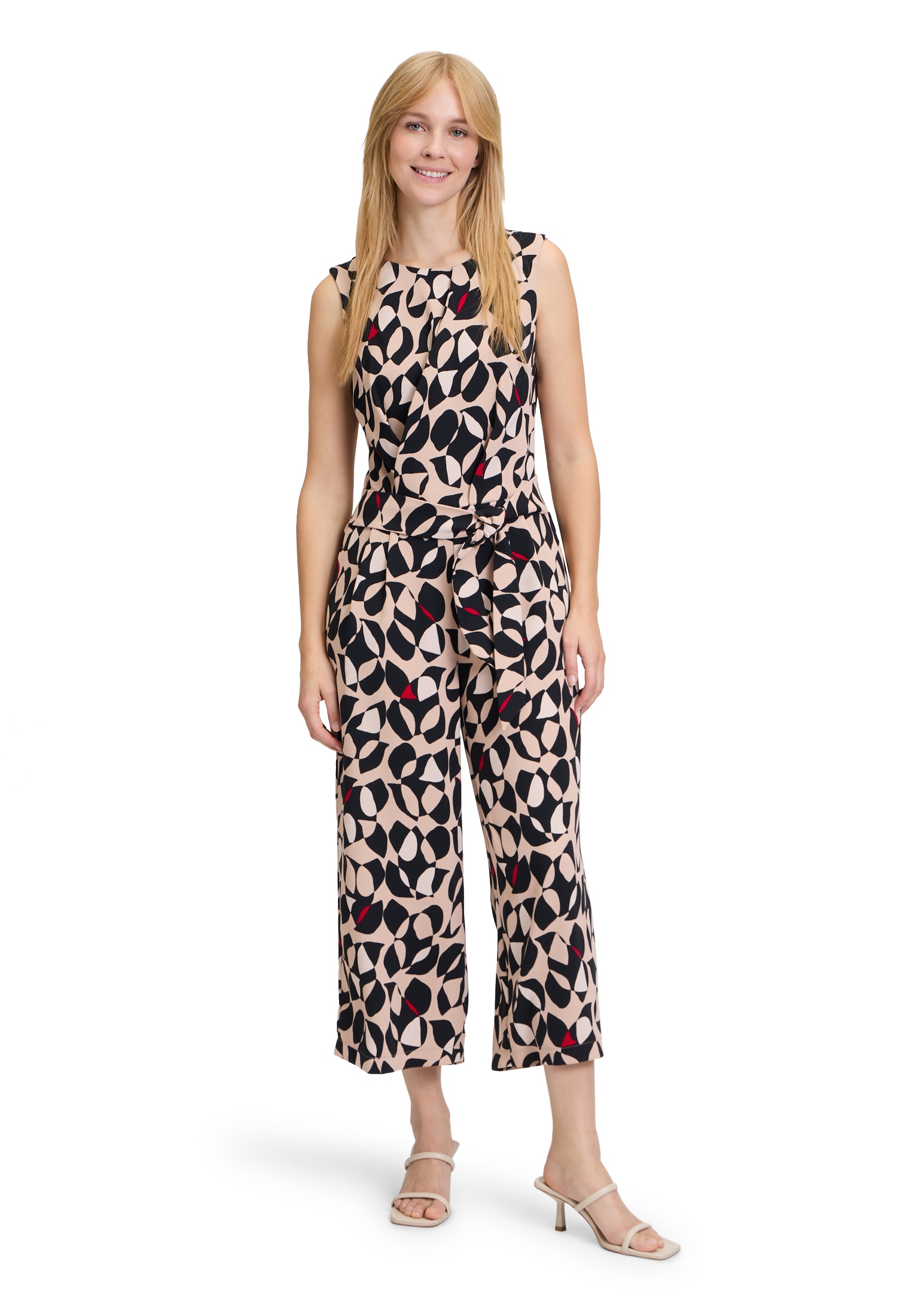 Betty&Co Overall "Betty & Co Jumpsuit mit Bindegürtel", (1 tlg.), Falten