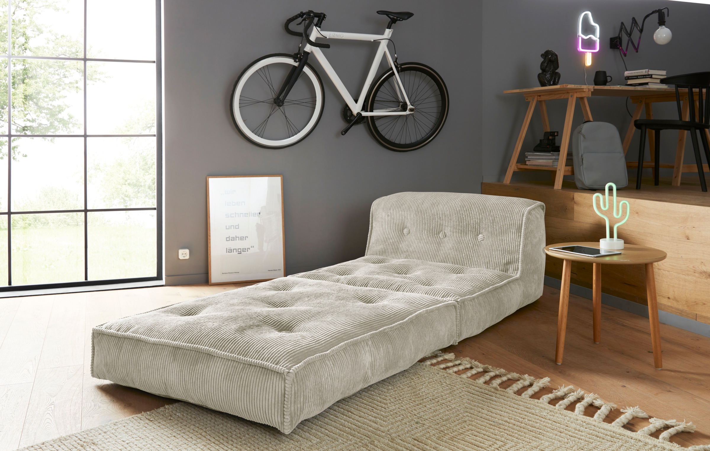 Home affaire Sessel "Pia" Loungesessel aus Cord, in 2 Größen, Pouf-Funktion günstig online kaufen