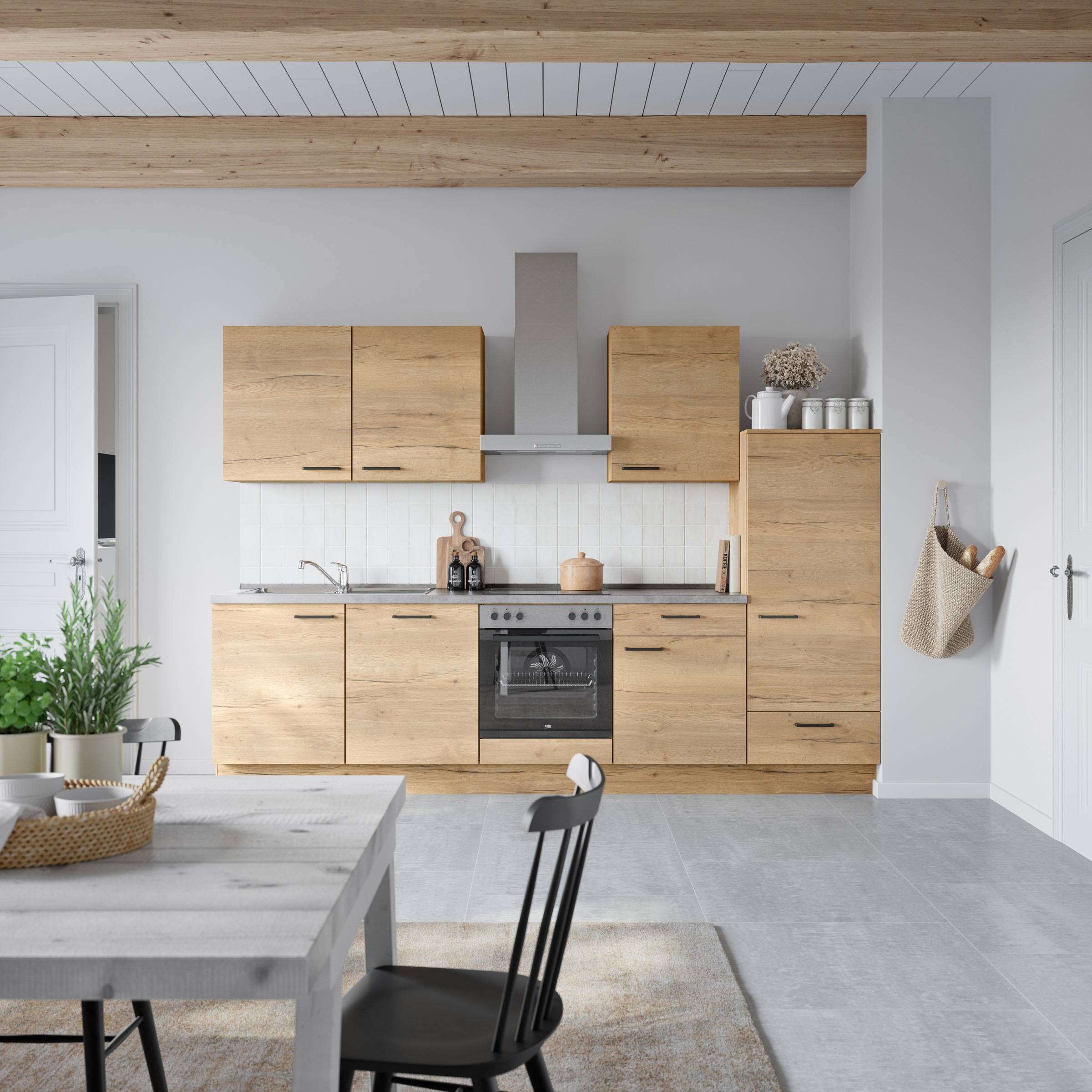 nobilia® Küchenzeile »"Structura I"«, vormontiert, Ausrichtung wählbar, Breite 300 cm, wahlw. mit E-Geräten