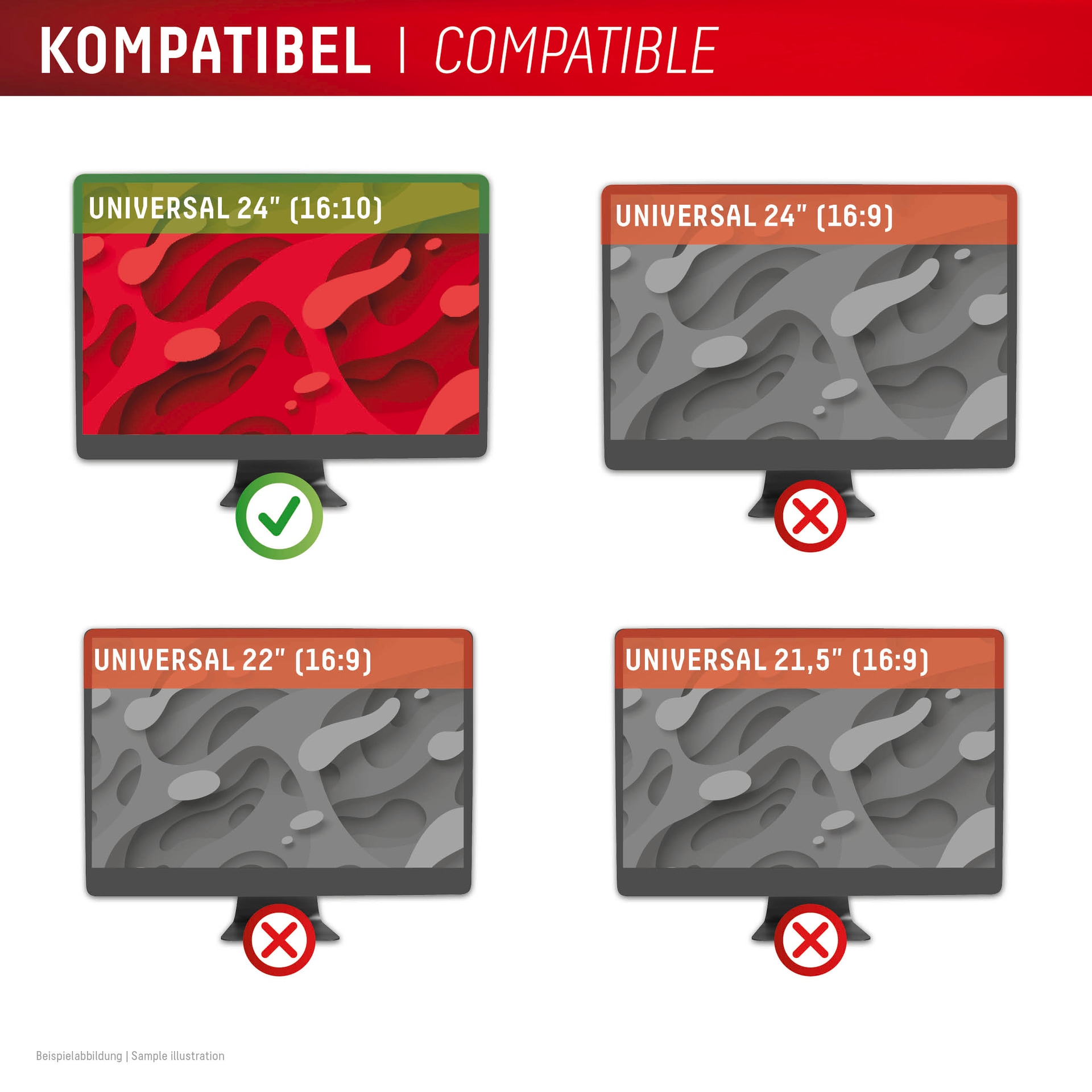 Displex Displayschutzfolie »Privacy Safe Blickschutzfilter«, für Universell für Monitore mit 24 (16:10), Blickschutzfolie, Schutzfolie, Bildschirmschutz, kratz- & stoßfest