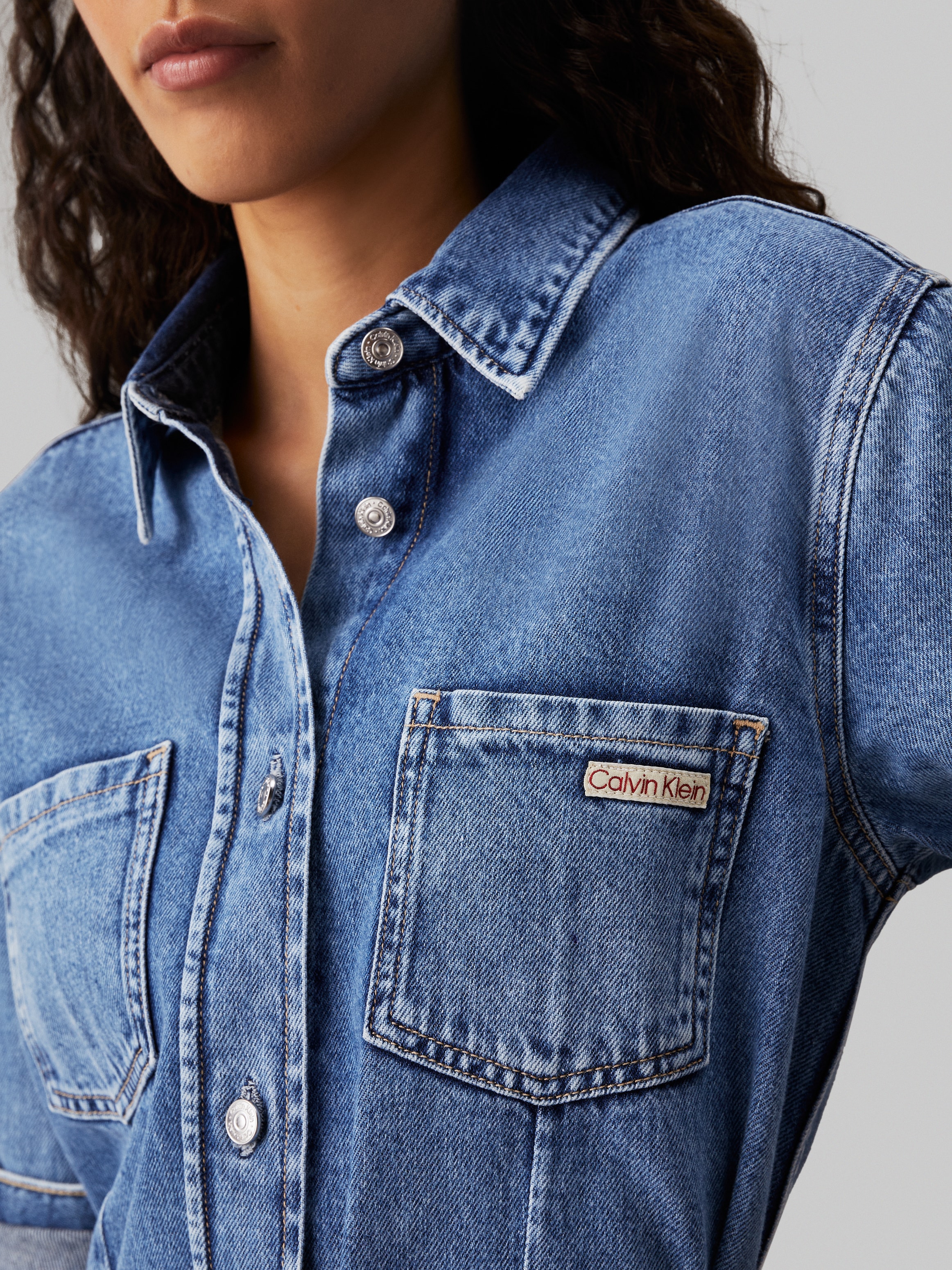 Calvin Klein Jeans Jeanskleid "BELTED SHIRT DRESS", mit Logopatch günstig online kaufen