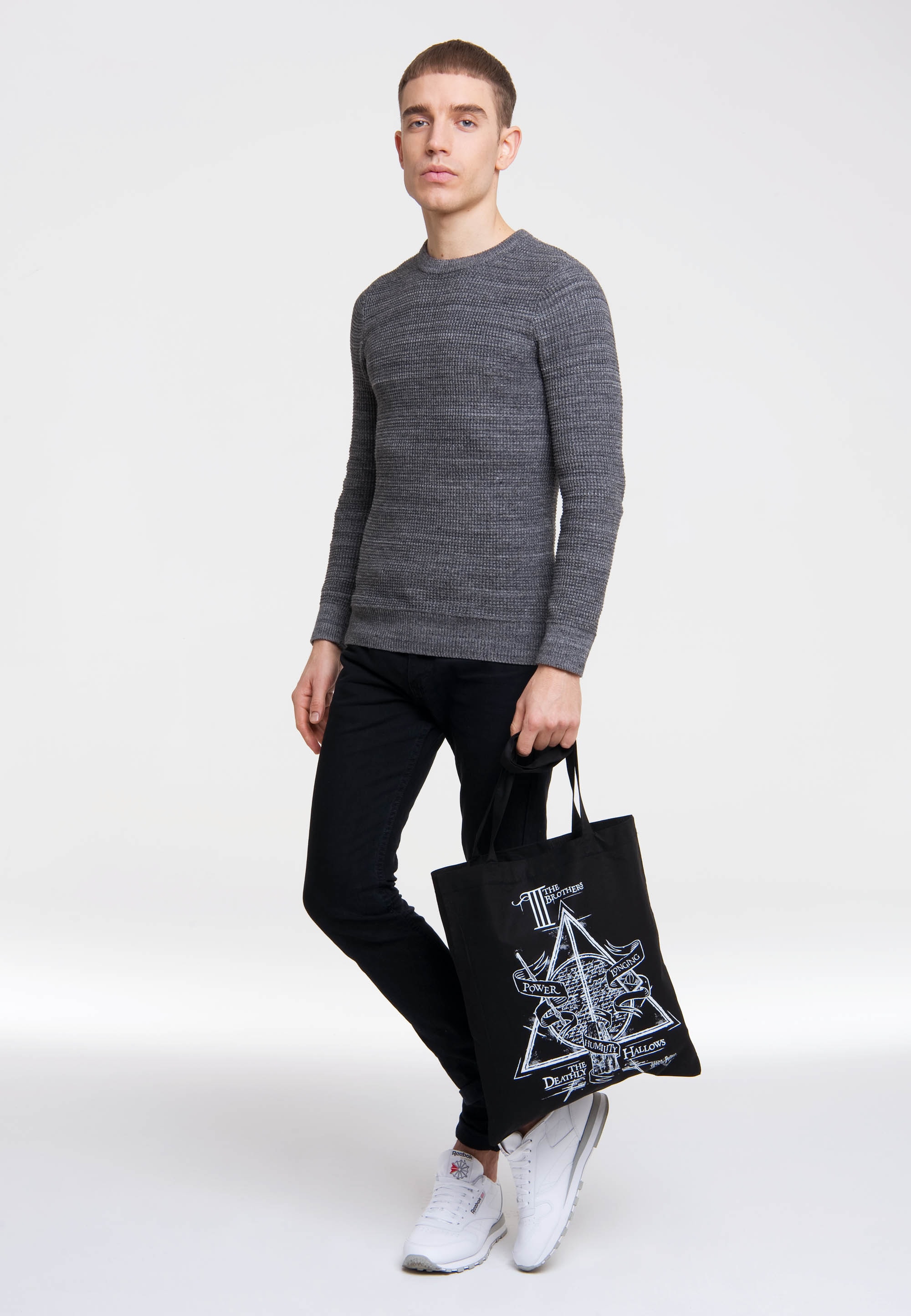 LOGOSHIRT Henkeltasche »Baumwolltasche The Three Brothers«, mit filigranem Print