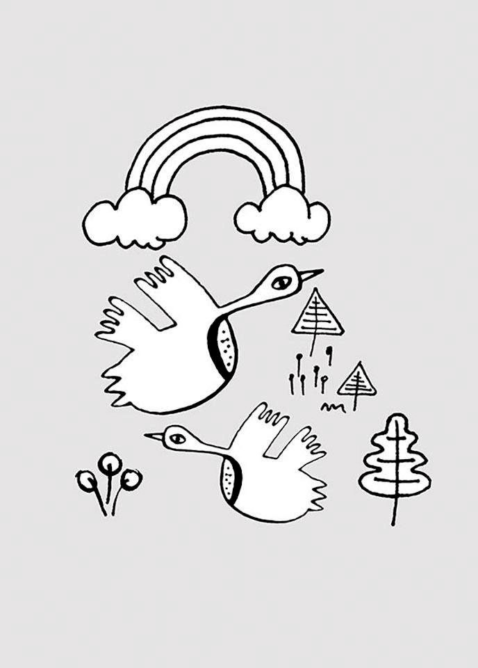 Komar Poster »Scribble Birdy«, Tiere, (1 St.), Kinderzimmer, Schlafzimmer,  Wohnzimmer | BAUR | Poster