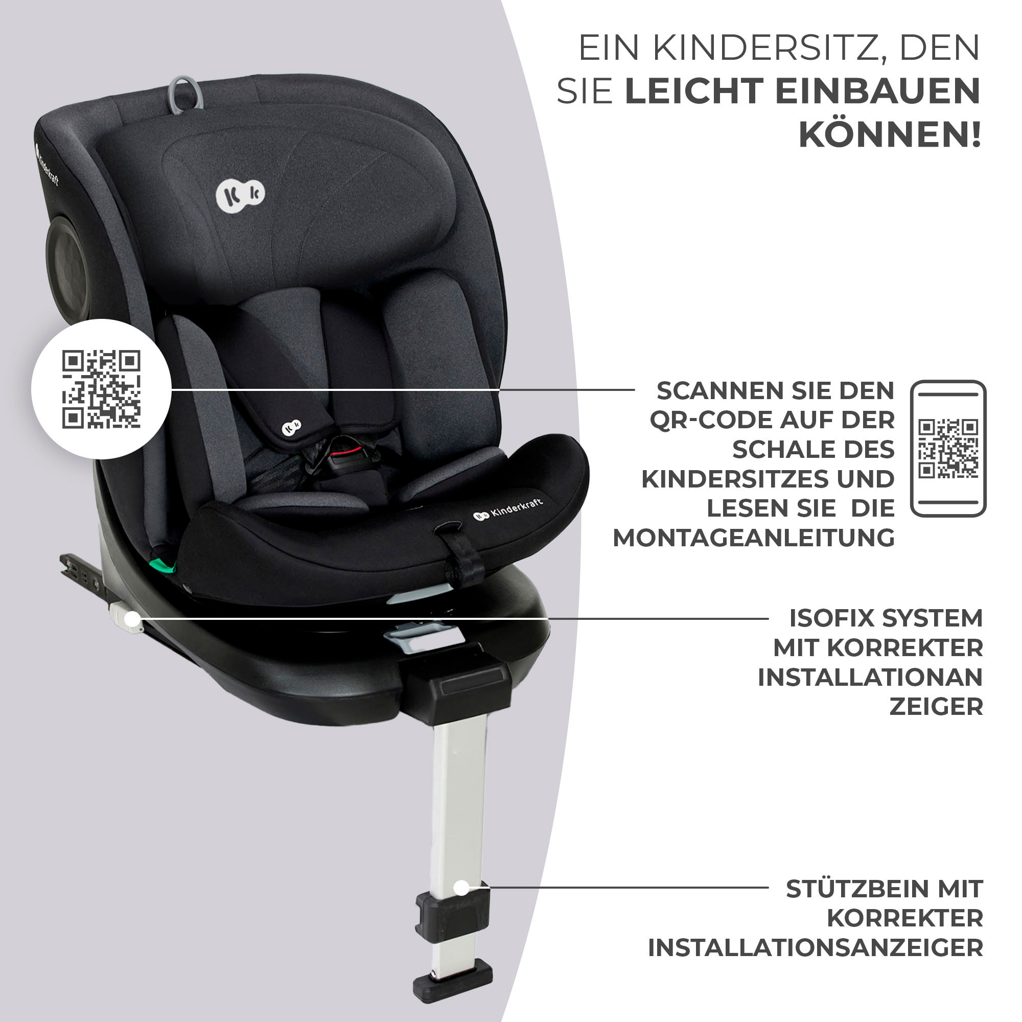 Kinderkraft Autokindersitz »I-360 i-Size« 360° – drehbarer Kindersitz