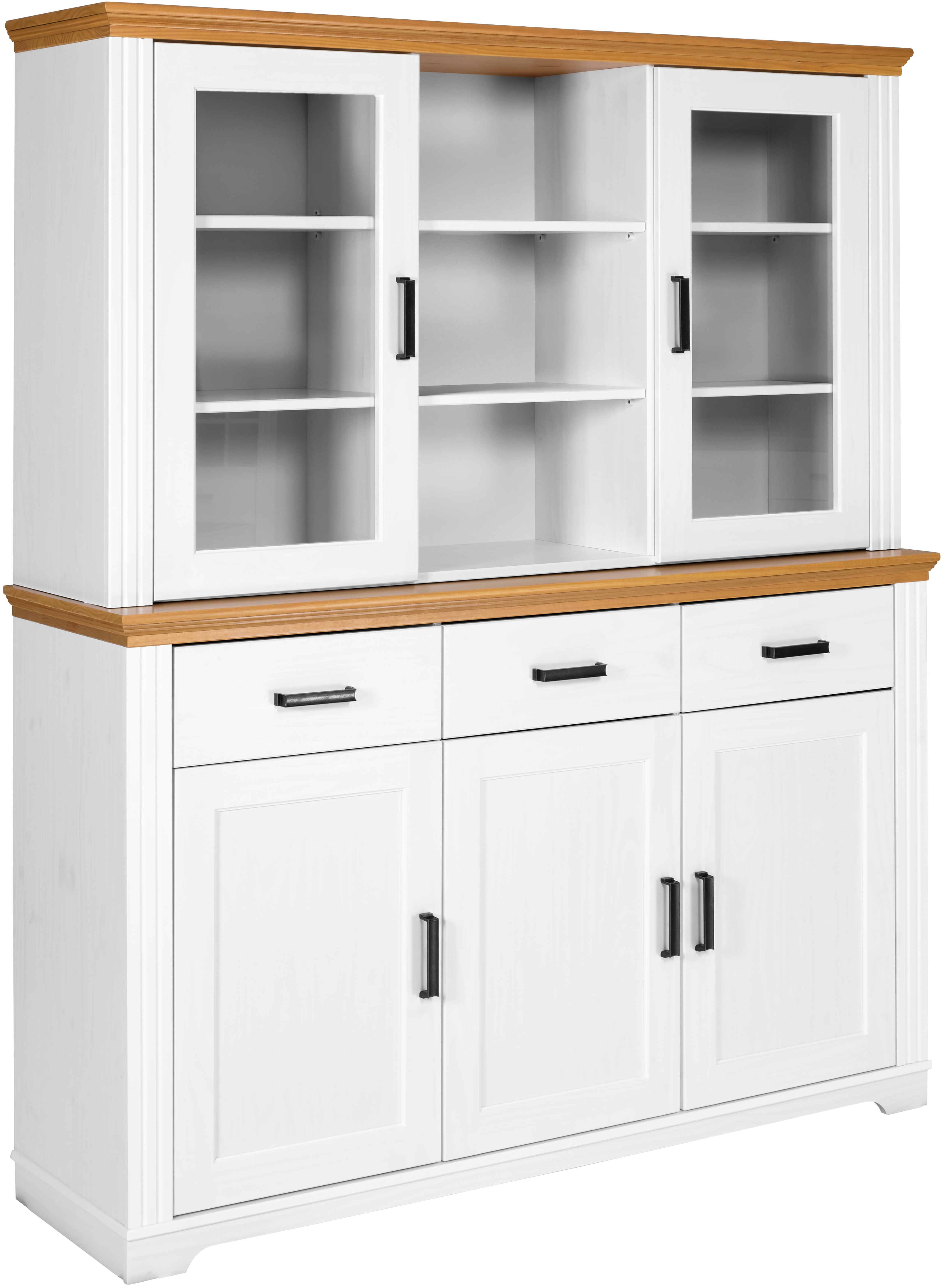 Inter Link Buffet "Maluno, Kiefer Massivholz, Küchenschrank, Geschirrschrank" 1 Stk. tlg. mit soft-close, Stauraum, BxTxH: ca.166,4 x 48,3 x 199,4 cm