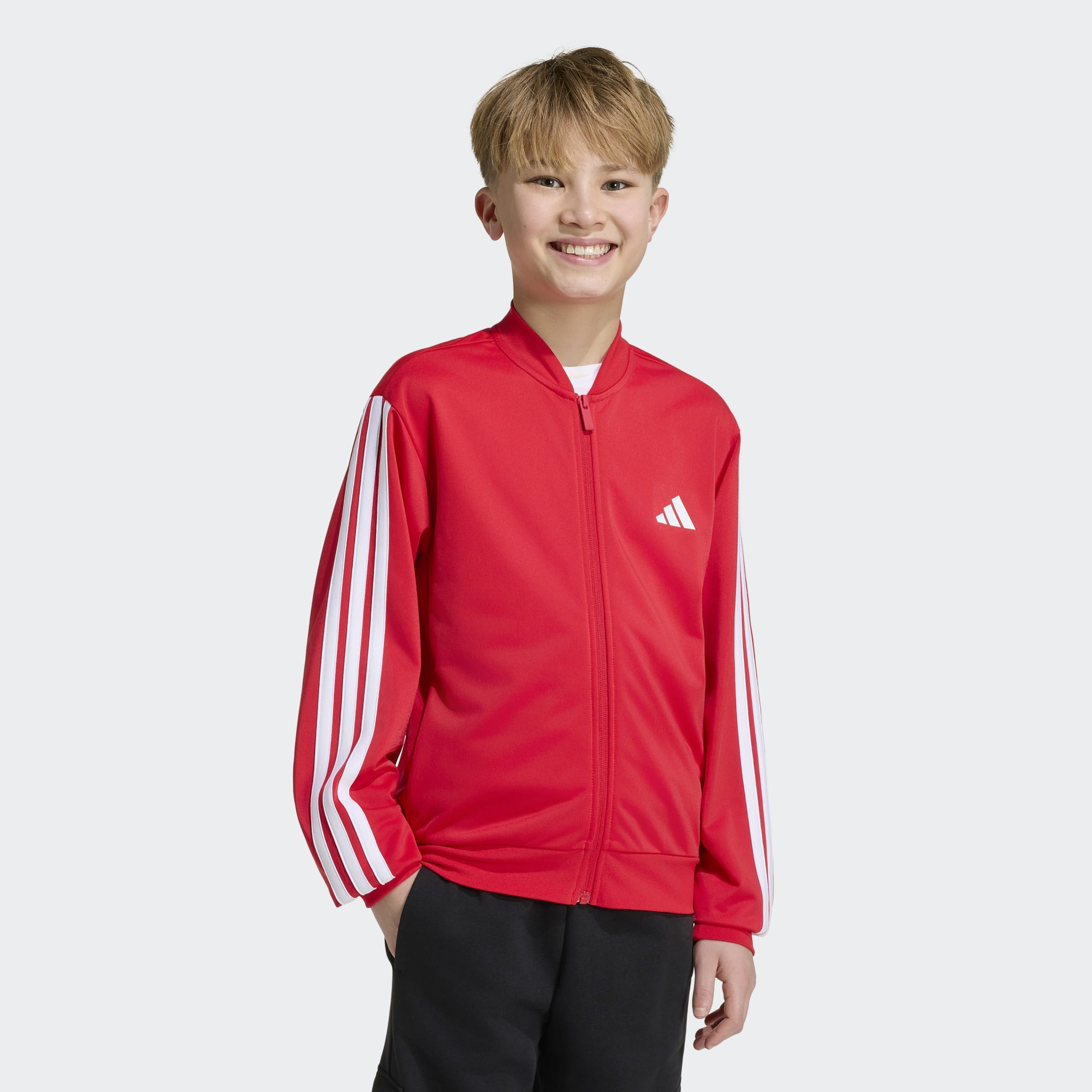 adidas Sportswear Outdoorjacke »J 3S FZ TR TT« für Kinder, mit Reißverschluss, aus Polyester