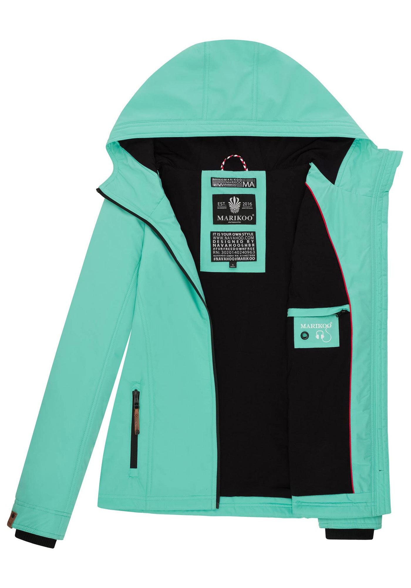 Marikoo Outdoorjacke »Brombeere«, sportliche Übergangsjacke mit Kapuze