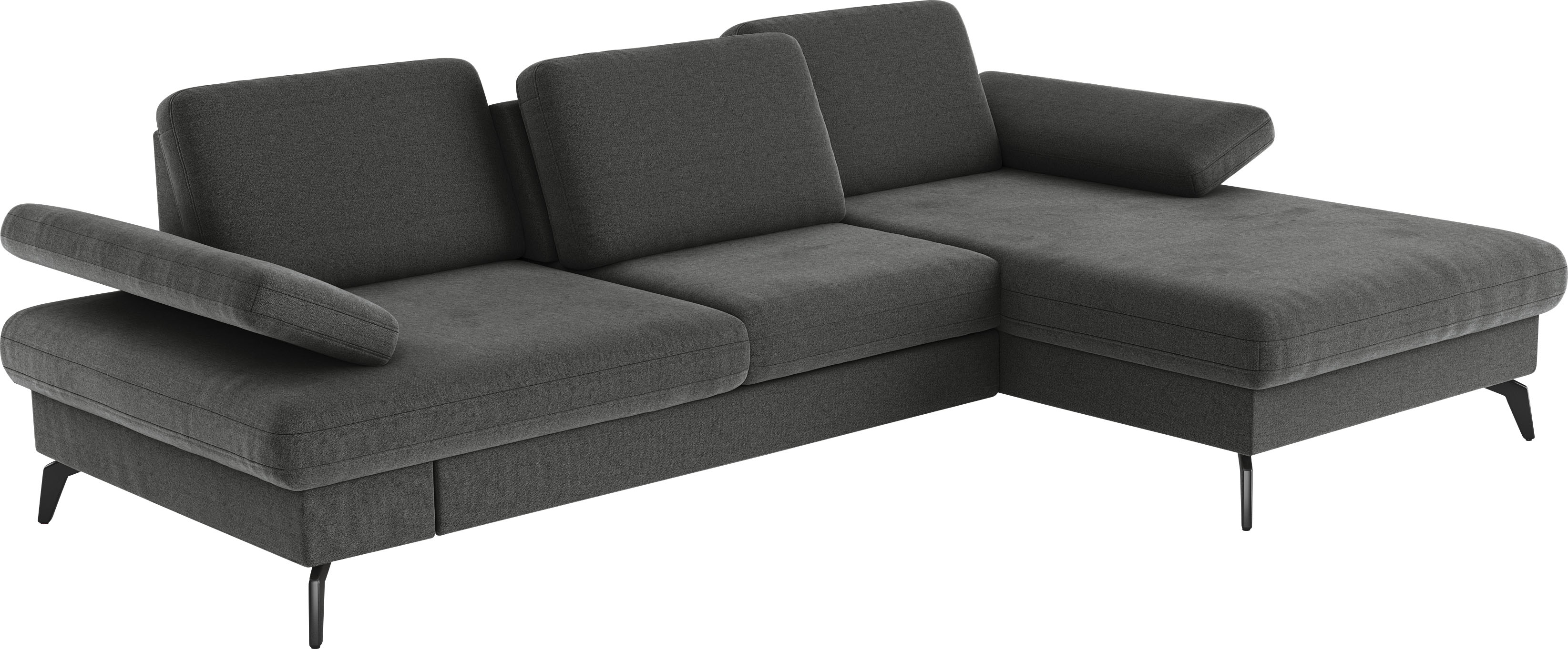 sit&more Ecksofa "Morris L-Form, inkl. Sitztiefenverstellung" wahlweise mit Armteilverstellung, Schlaffunktion & Bettkasten