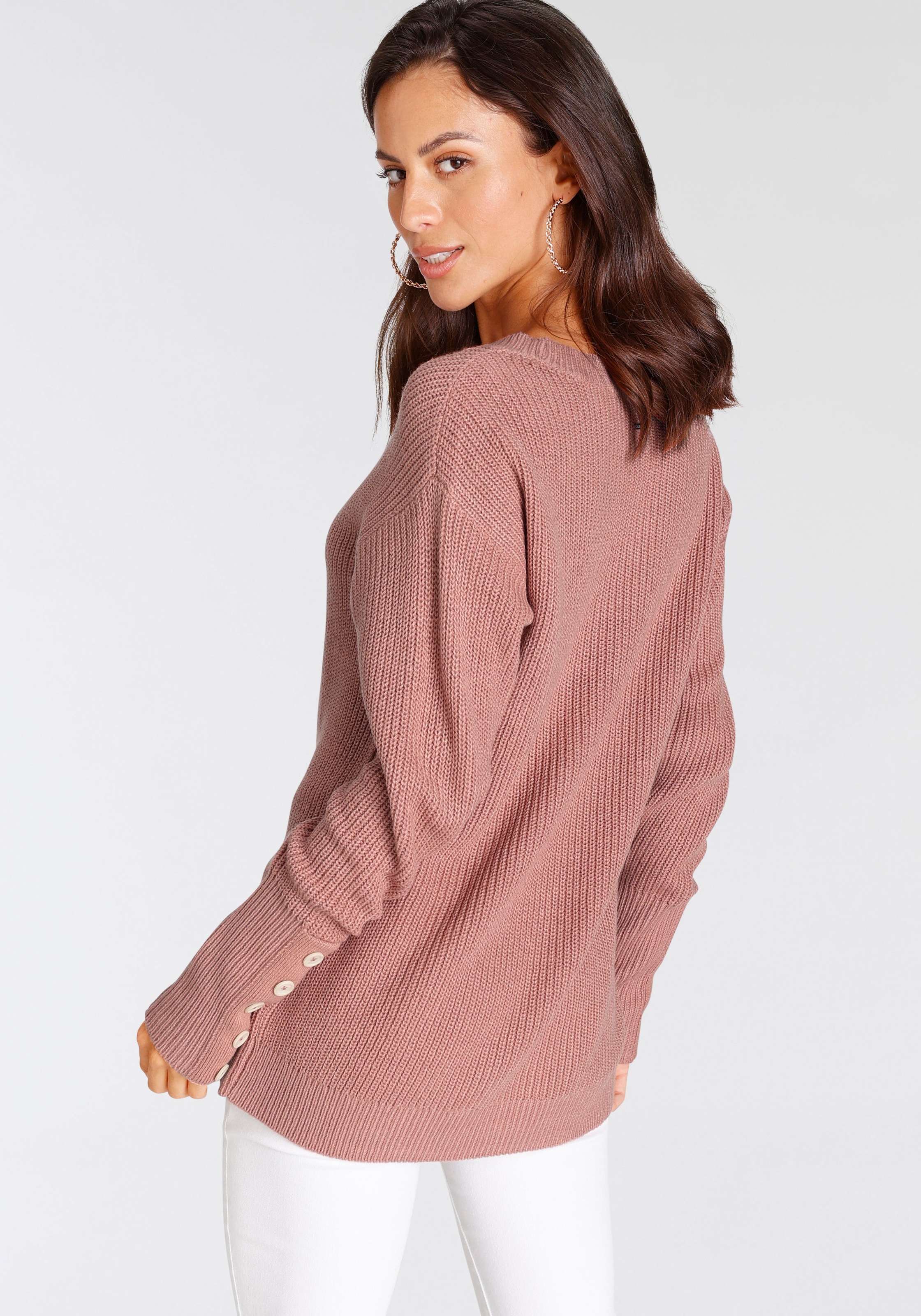 Thumbnail - Laura Scott Strickpullover Übergangspullover aus Grobstrick, mit Zierknöpfen