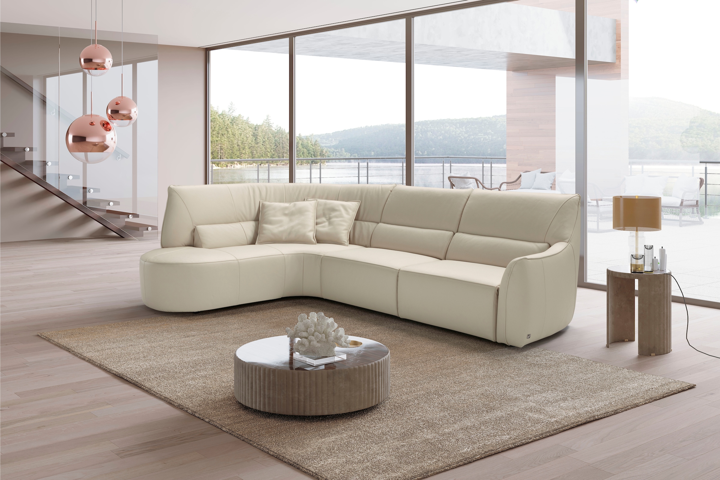 Egoitaliano Ecksofa "Puffy, extravagant & edel, Retro Designsofa, hoher Sit günstig online kaufen