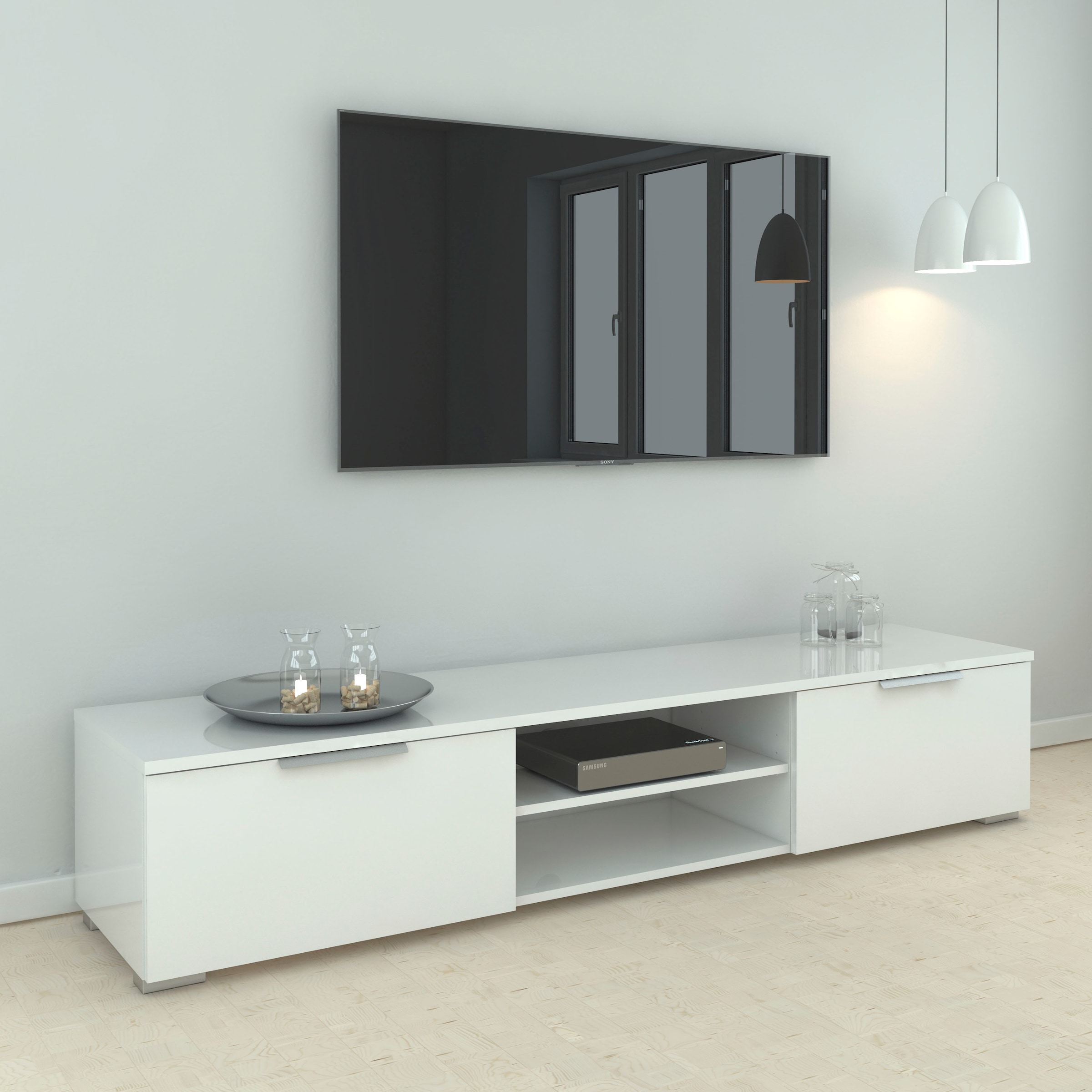 INOSIGN TV-Board »Match, TV-Möbel, Fernsehtisch, TV-Unit, Media-Möbel, Sideboard,«, mit 2 Schubladen und 1 offenen Fach, Breite 172,7 cm, Höhe 33 cm