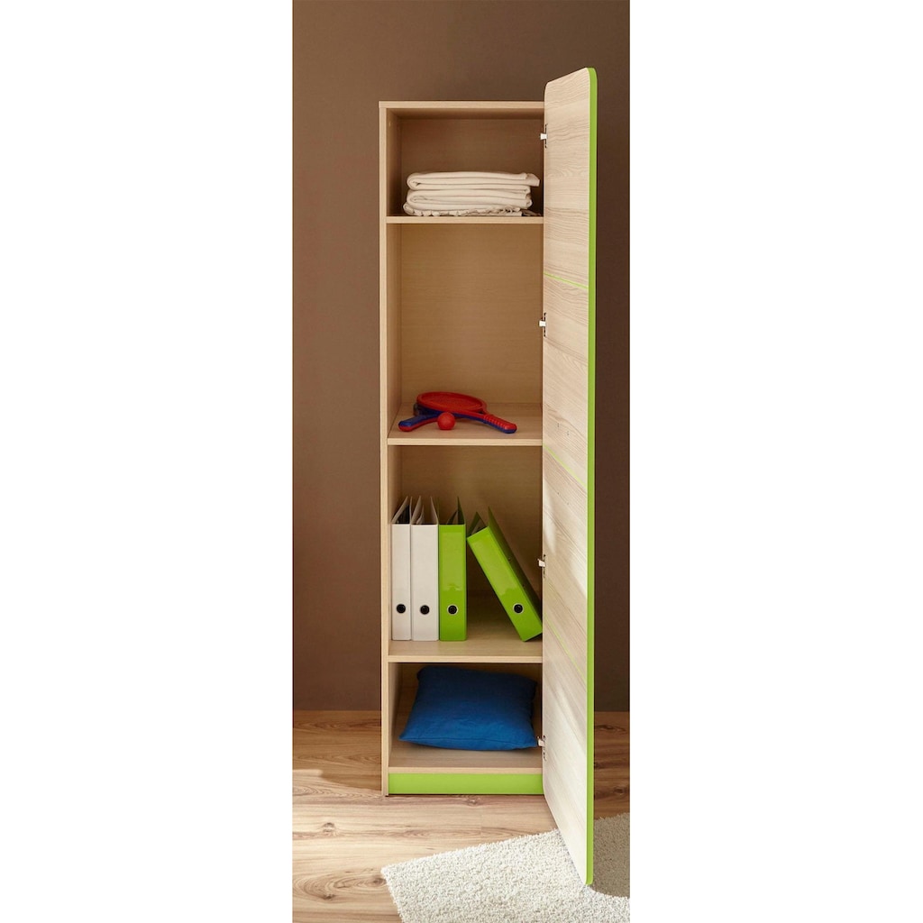 Ticaa Jugendzimmer-Set »Lori«, (Set, 6 St., Bett, Schrank, Schreibtisch, Standregal, Wandregal, Nachttisch), Bett + Schrank + Schreibtisch + Standregal + Wandregal + Nachttisch