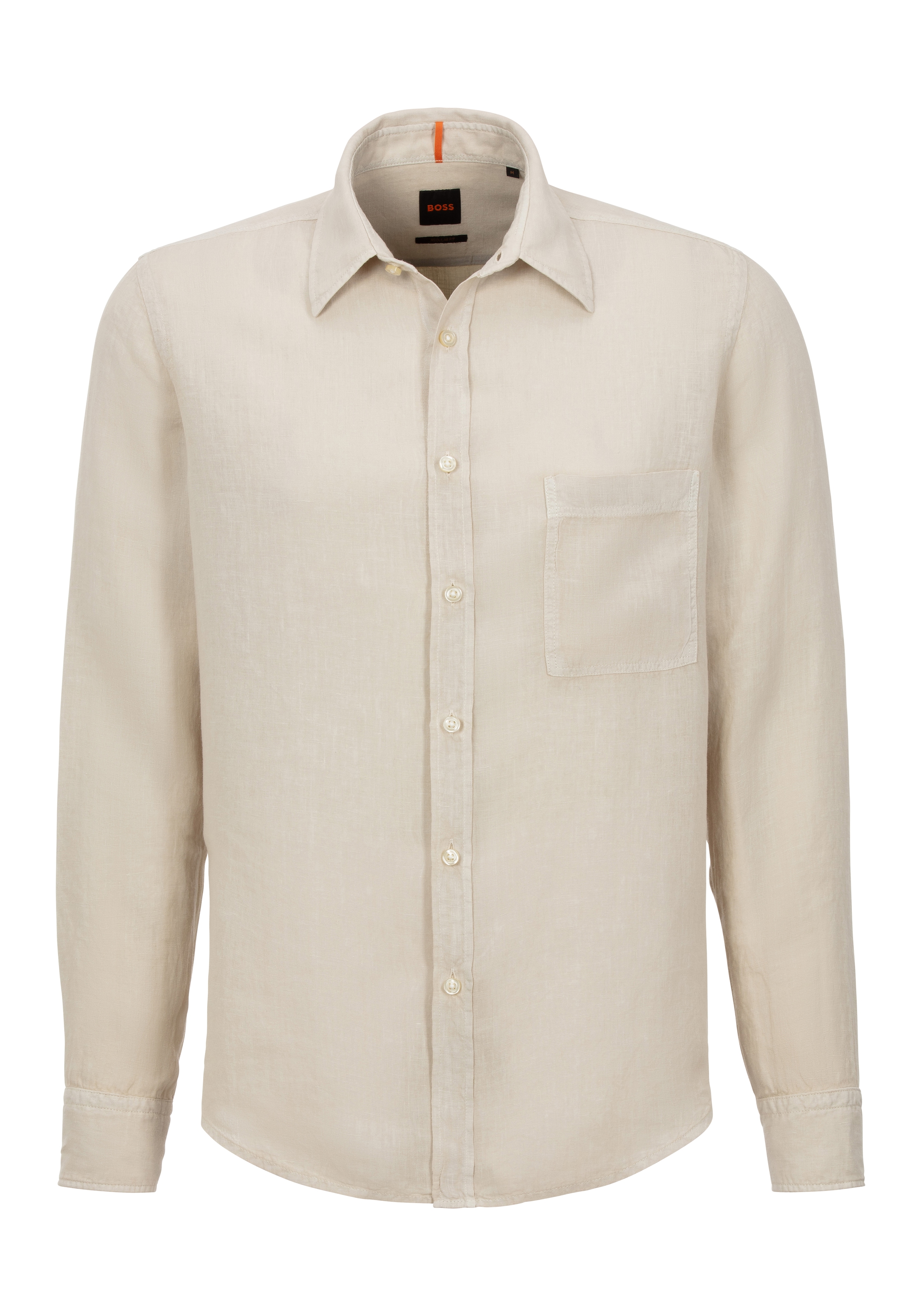 BOSS ORANGE Leinenhemd "Relegant" 100% Leinen Regular Fit Atmungsaktiv günstig online kaufen