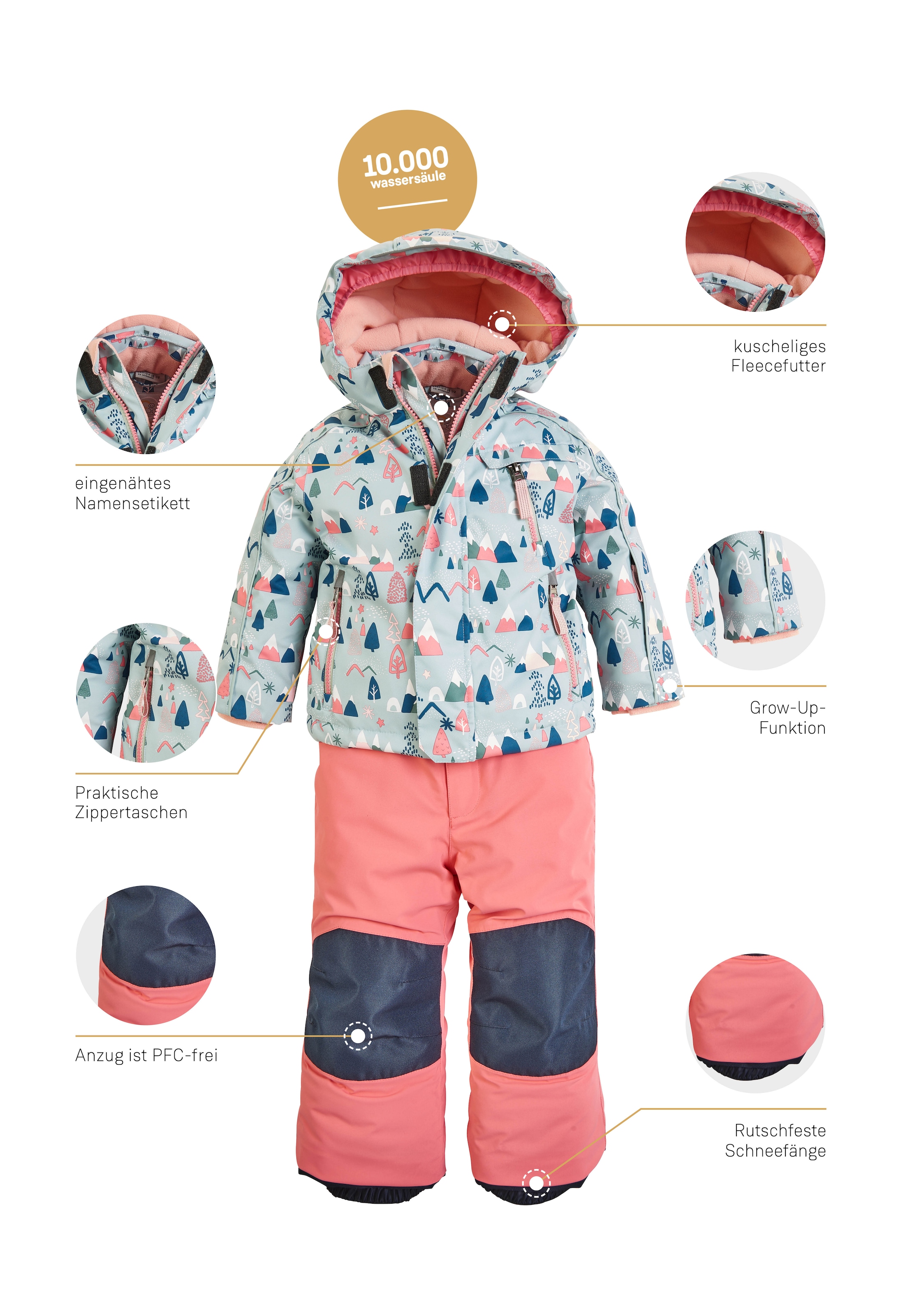 first instinct by killtec Skianzug »FISW 34 MNS JCKT AND PNTS«, 3 in 1 Skioverall: wasser- und winddicht, atmungsaktiv, erweiterbar