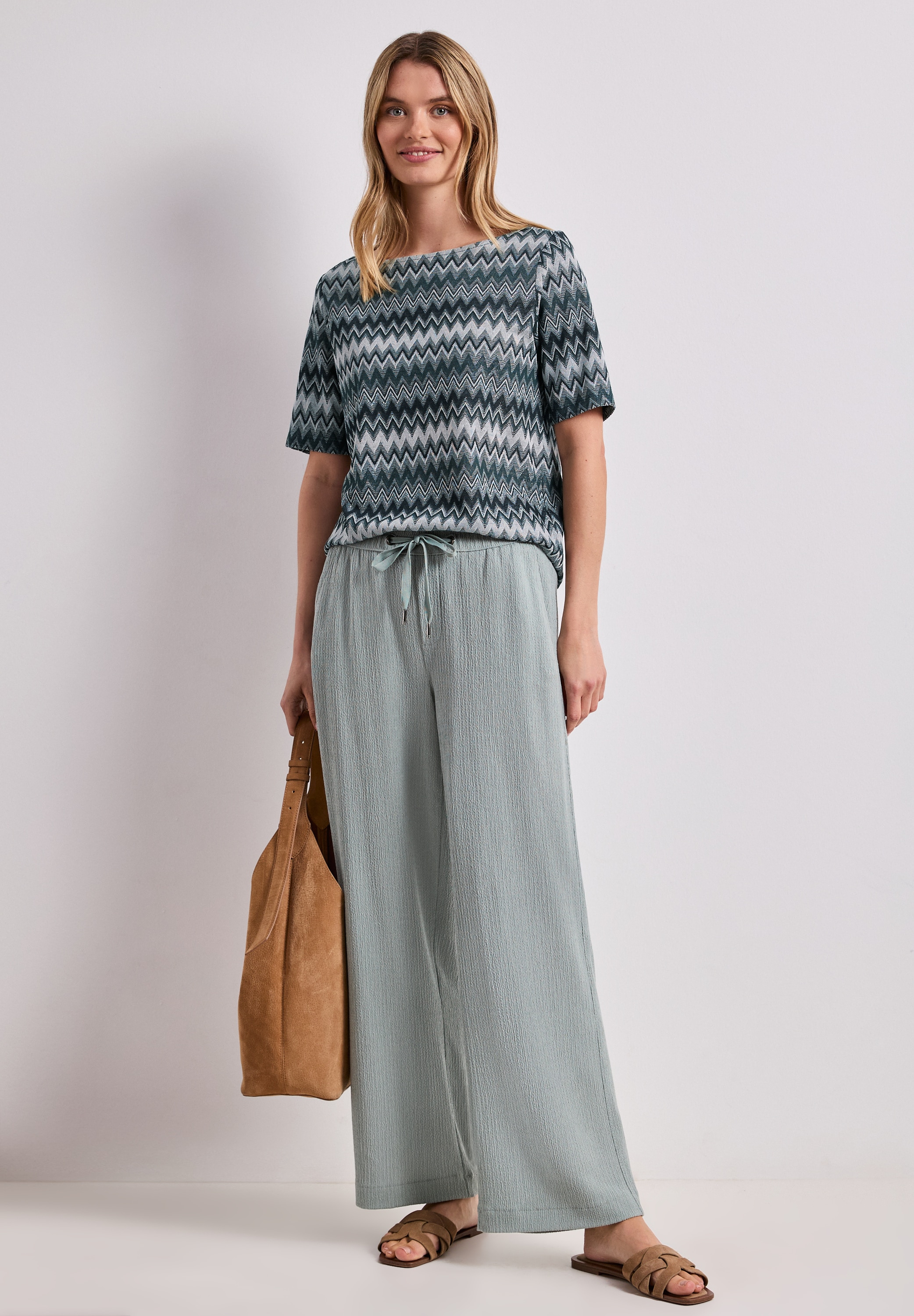 STREET ONE T-Shirt mit Zick Zack Muster