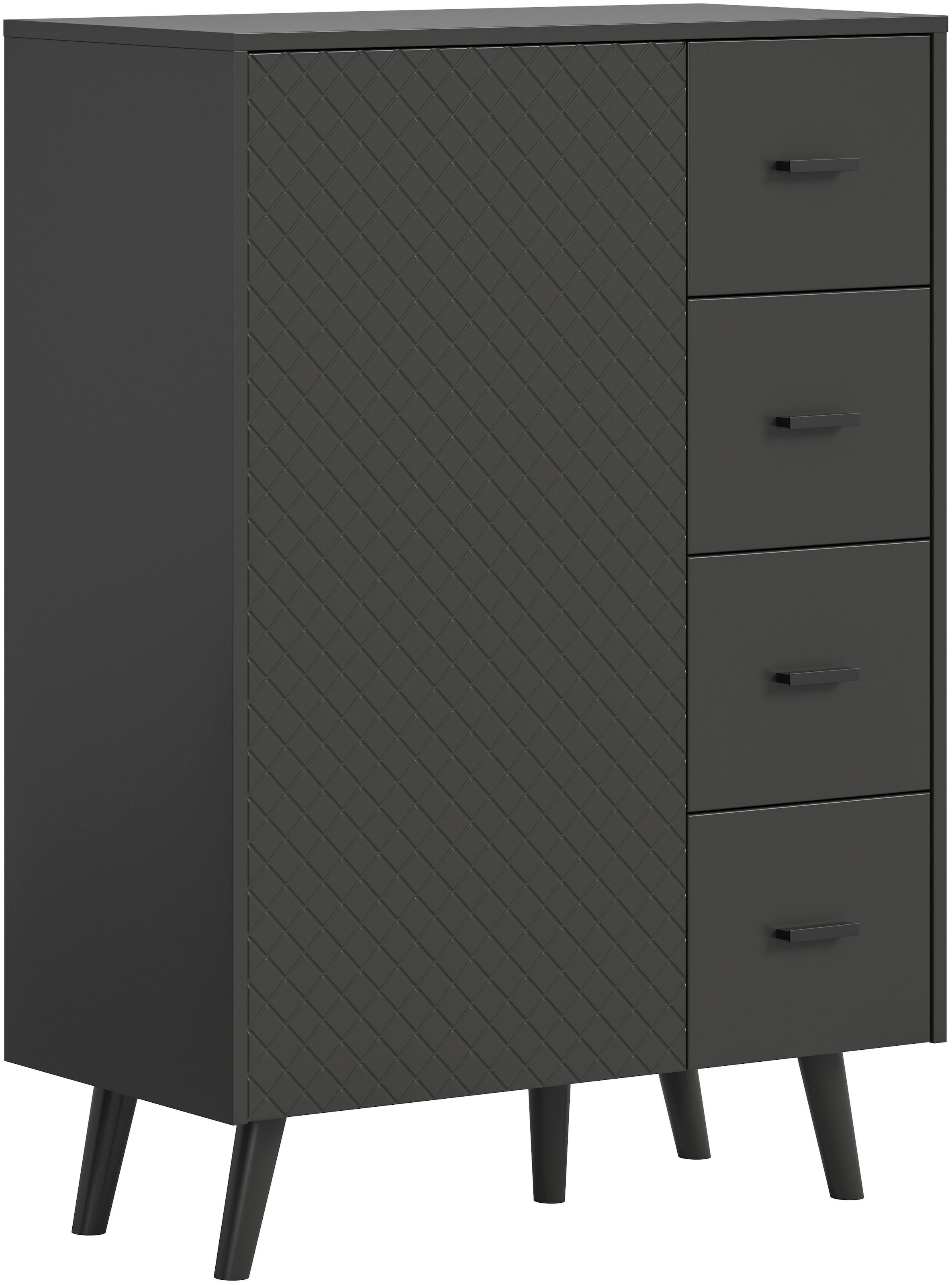 Home affaire Kommode "RHOMBUS,hochwertige MDF-Front mit Karo-Optik" 1 Stk. tlg. Kommode, Anrichte, Wohnzimmer, Esszimmer