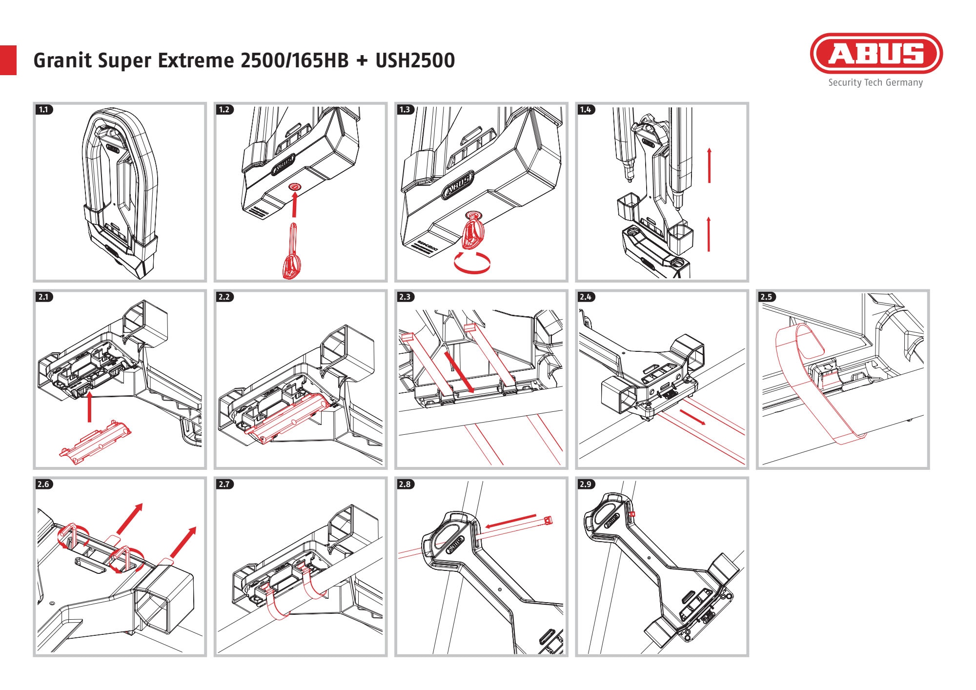 ABUS Bügelschloss »2500/165HB230 Granit Super Extreme + USH2500«