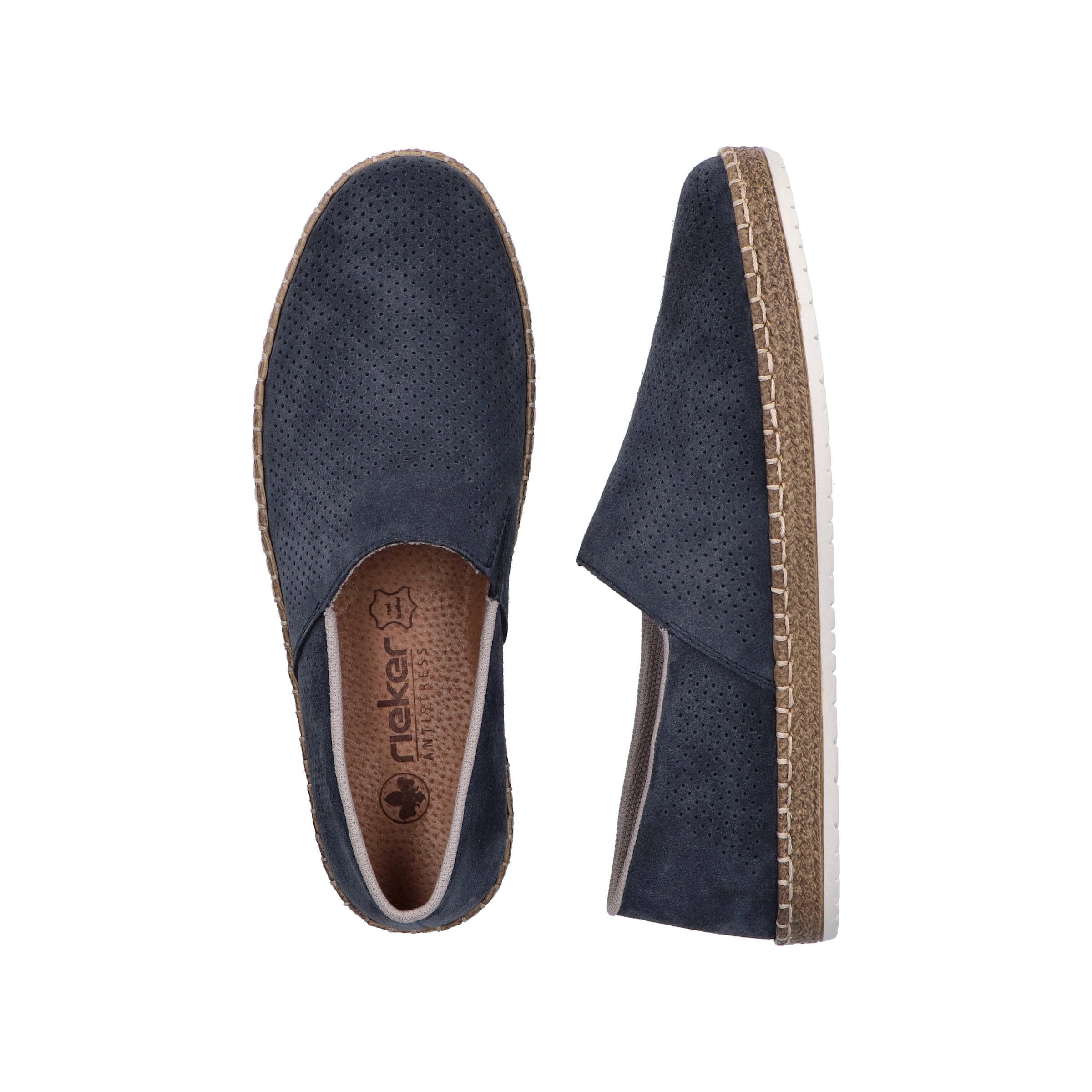Rieker Slipper, Schlupfschuh, Casual-Slipper, Mokassin mit Perforation
