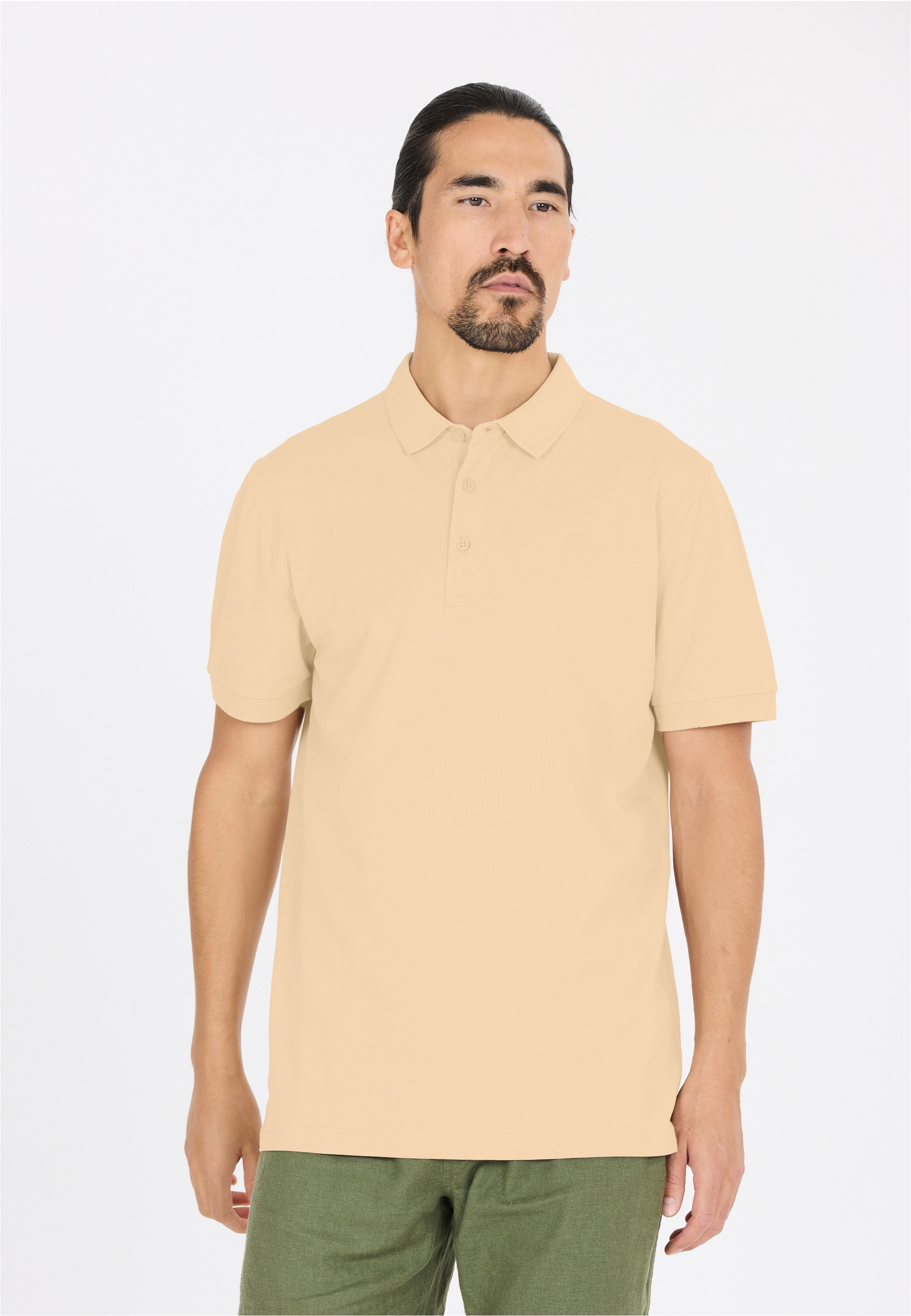 Langarm-Poloshirt CRUZ "Harrold M", Herren, Gr. XXL, grau (hellgrau), 96% Baumwolle, 4% Elasthan, unifarben, normal, ohne Ausschnitt, Shirts, im klassischen und vielseitigen Look