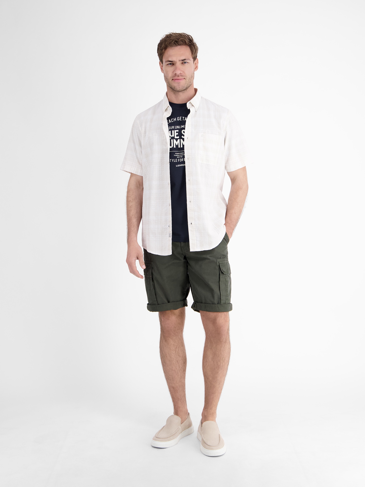 LERROS T-Shirt »LERROS Herren T-Shirt mit Brustprint«