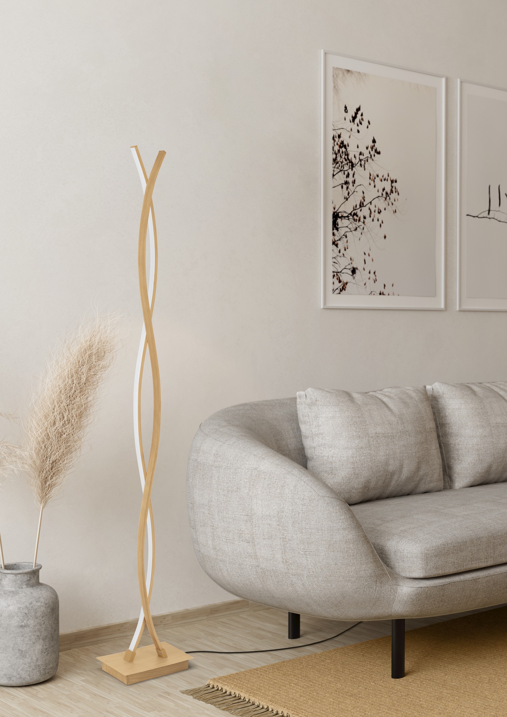 EGLO Stehlampe »LASANA 4 Stehlampe - Stahl, Alu - LED - 36W - IP20« LED-Modul 1 Stk. Warmweiß