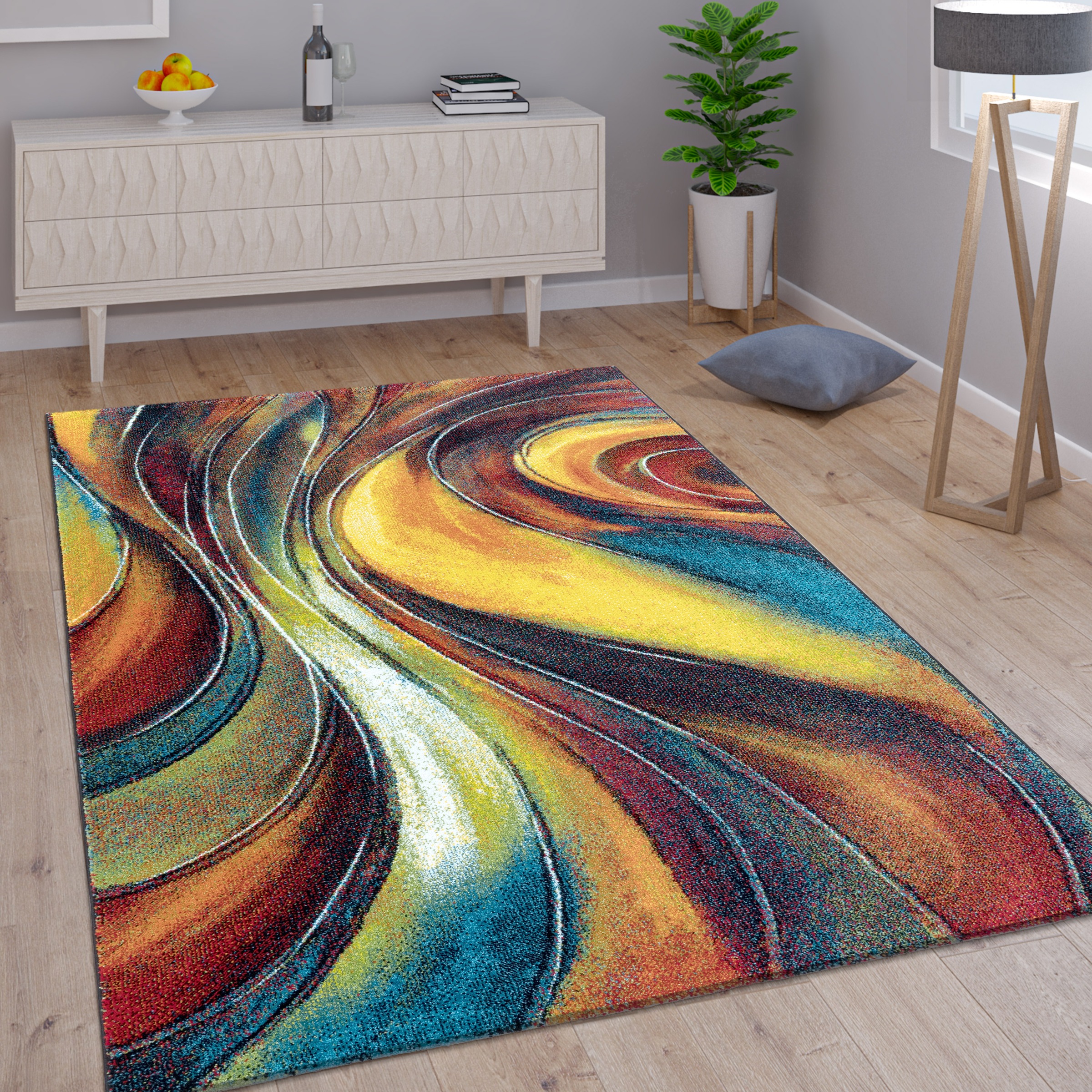 Paco Home Teppich "Canvas 902" rechteckig 16 mm Höhe Kurzflor, modernes Des günstig online kaufen