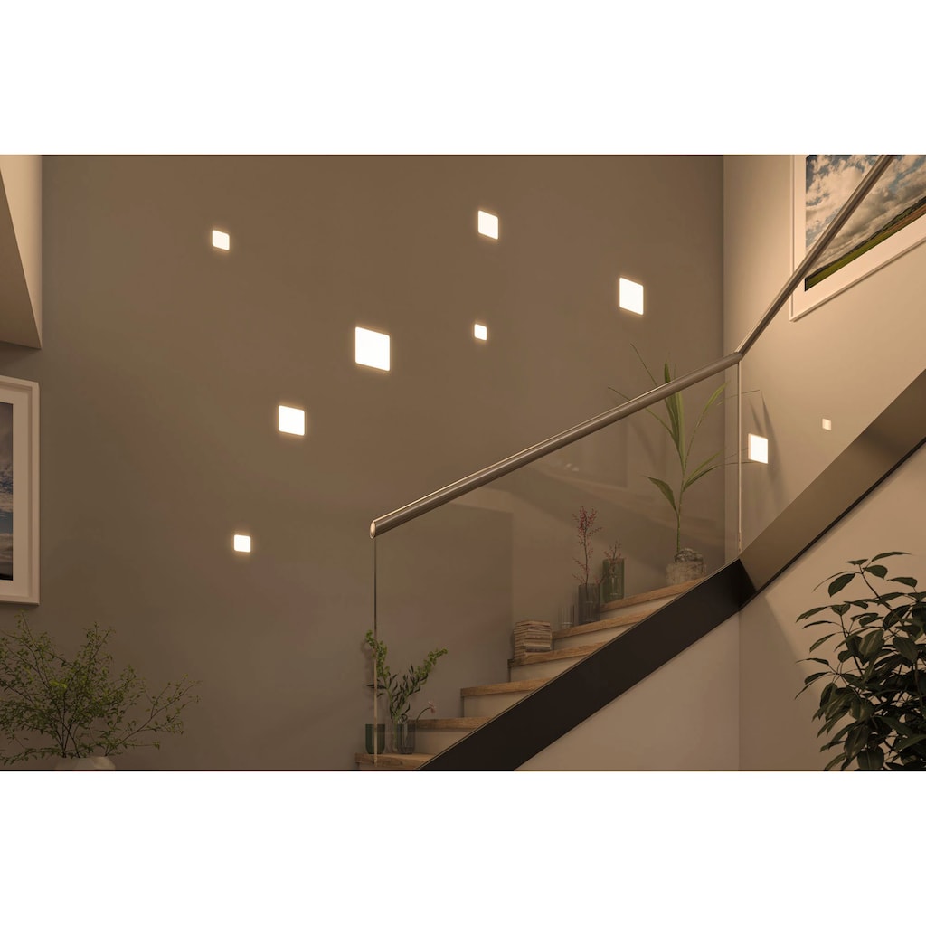 Paulmann LED Einbauleuchte »Veluna VariFit Edge IP44 eckig 90x90mm 450lm 3000K Weiß dimmbar«, 1 flammig-flammig