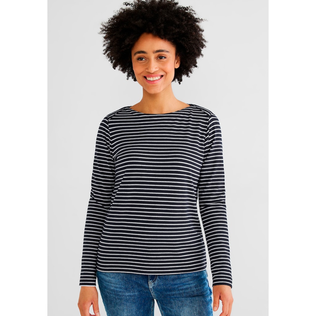 STREET ONE Longsleeve aus strukturiertem Material STREET ONE Longsleeve aus strukturiertem Material