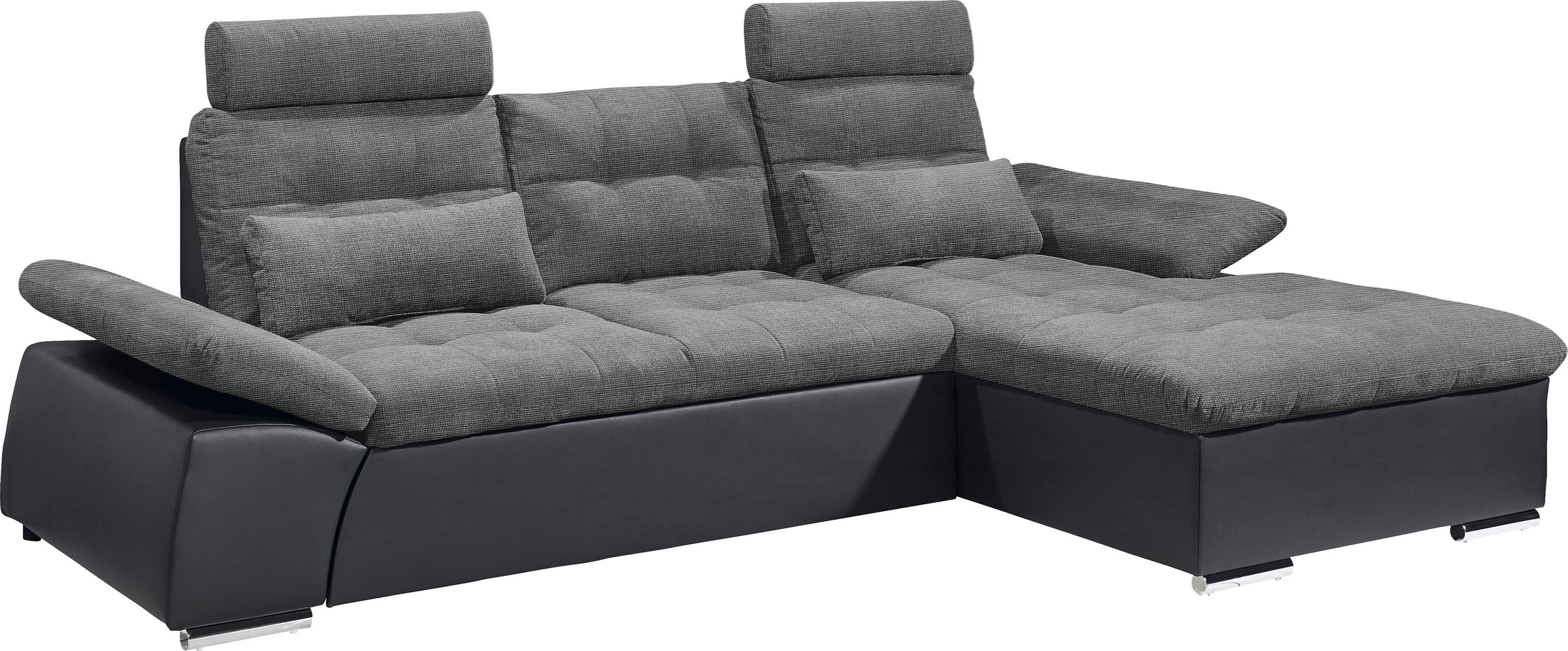 Thumbnail - ED EXCITING DESIGN Ecksofa "Jakarta L-Form", mit Bettfunktion, Armteilverstellung, Kopfstützen & 2 Nierenkissen