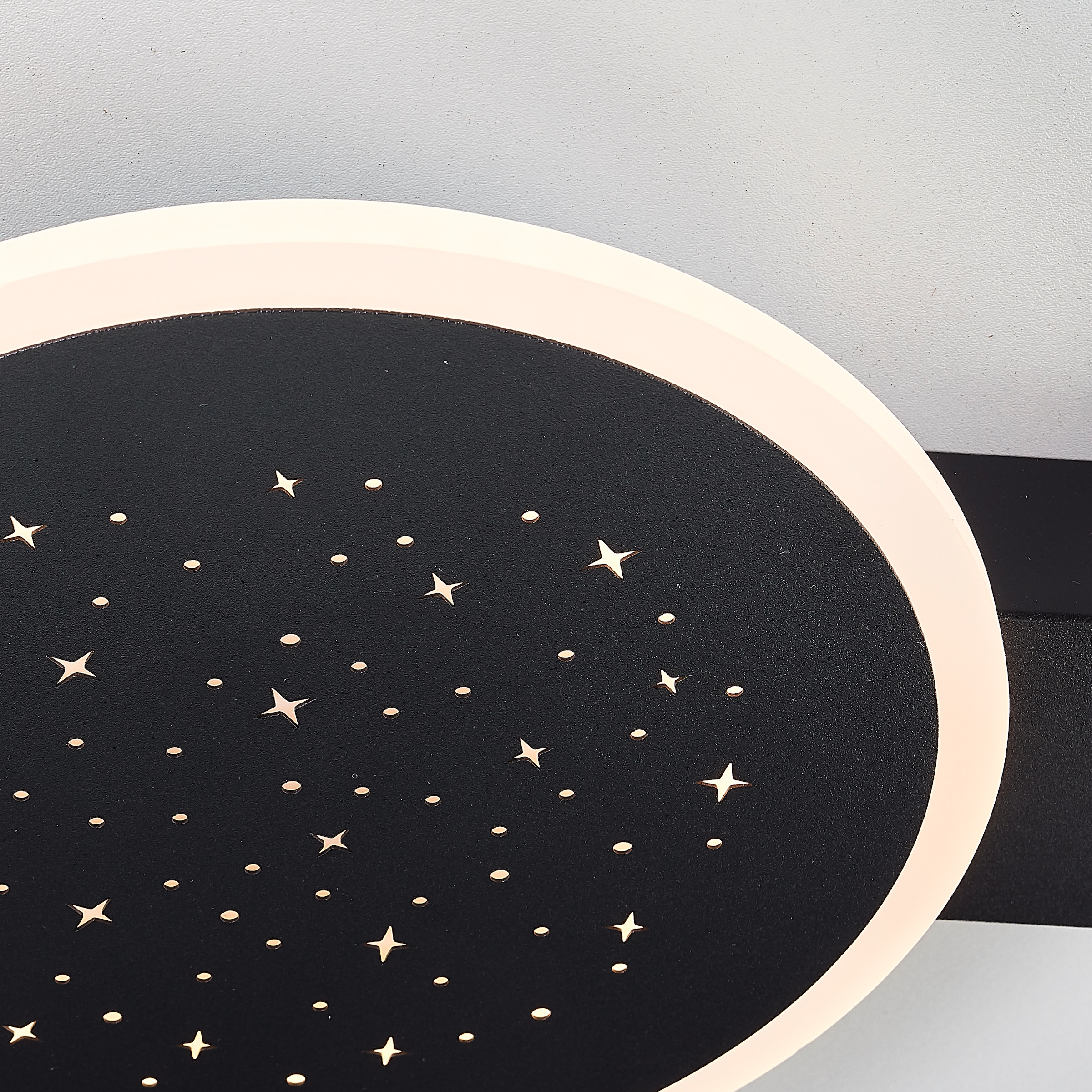 BreLight LED Deckenleuchte »Reno«, 37 x 37 cm, 2400 lm, 3000 K, Sternenglanz,  schwarz | BAUR