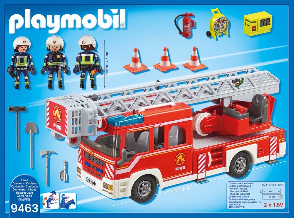 Playmobil® Konstruktions-Spielset »Feuerwehr-Leiterfahrzeug (9463), My Action Heroes«, Made in Germany
