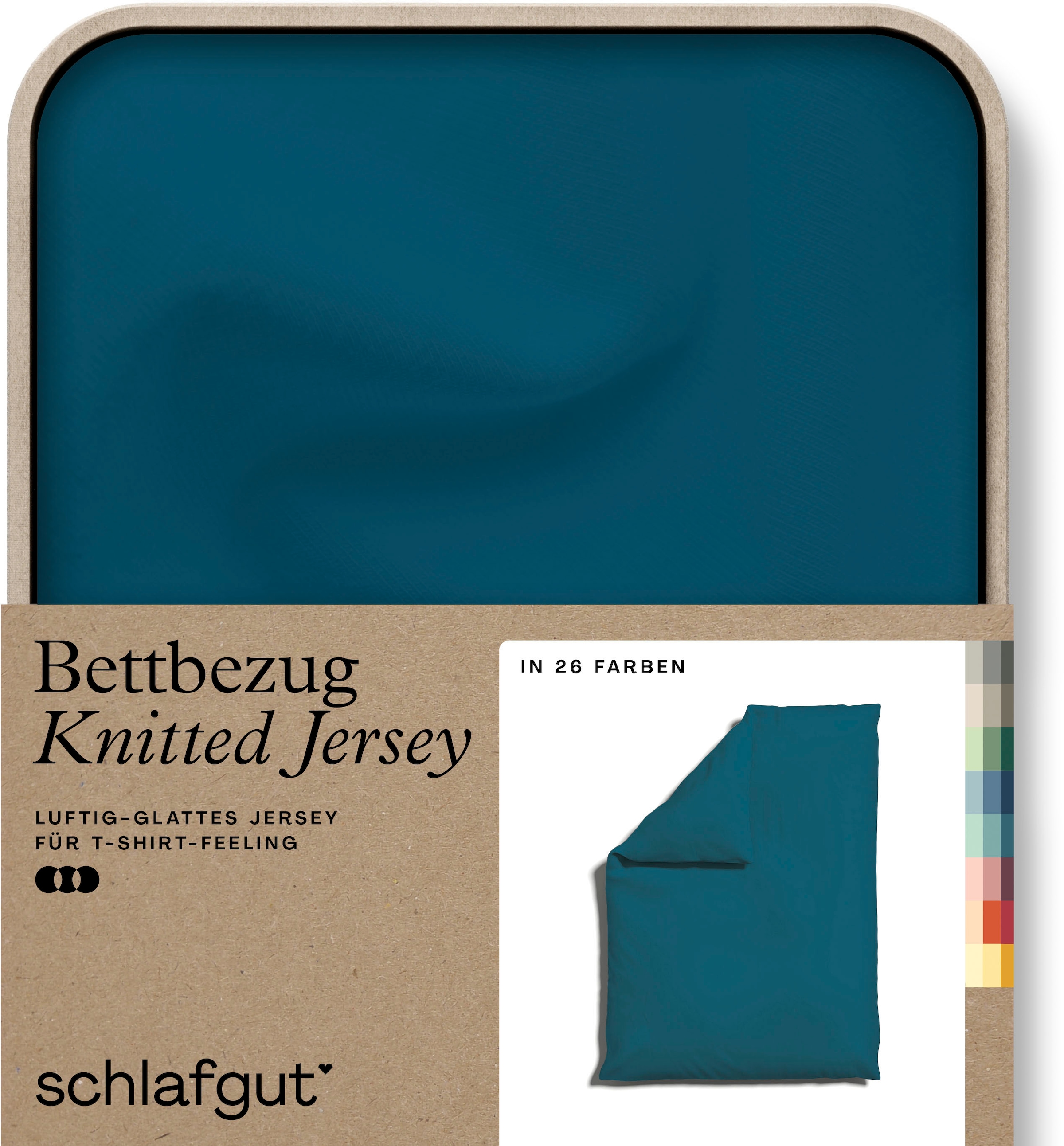 Schlafgut "Premium Bettbezug Knitted Jersey (1 St)" Ton-in-Ton Reißverschluss, Bio-Baumwolle mit Elasthan, Uni, OEKO Tex