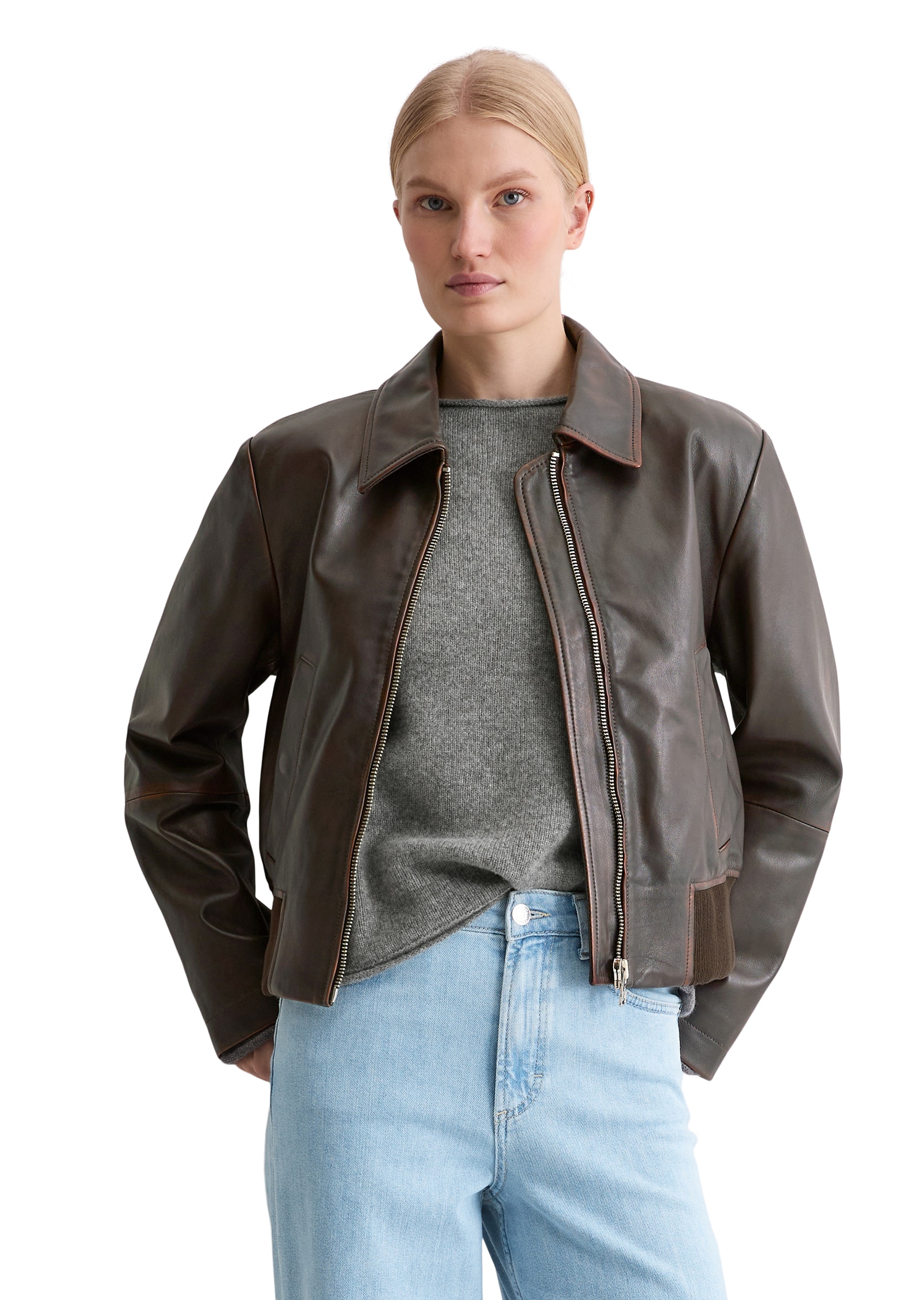 Marc OPolo Lederjacke "regular fit aus softem Lammleder in Vintage-Optik" i günstig online kaufen