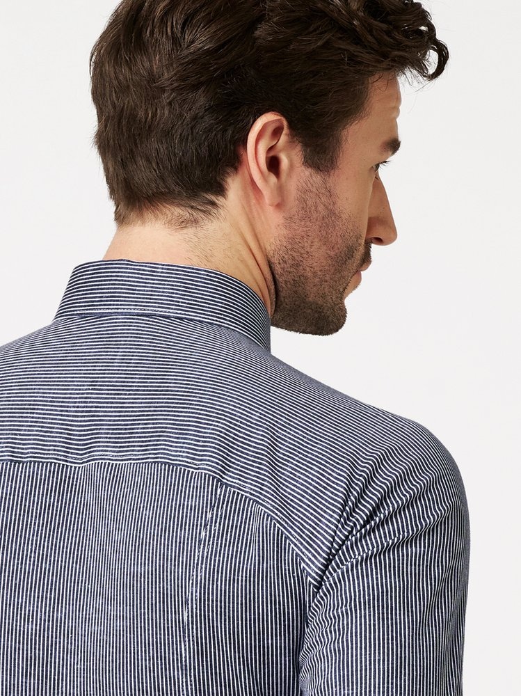 DESOTO Kurzarmhemd »Casual Kent 1/2« Kentkragen, Jerseyhemd, slim fit, fein gestreift