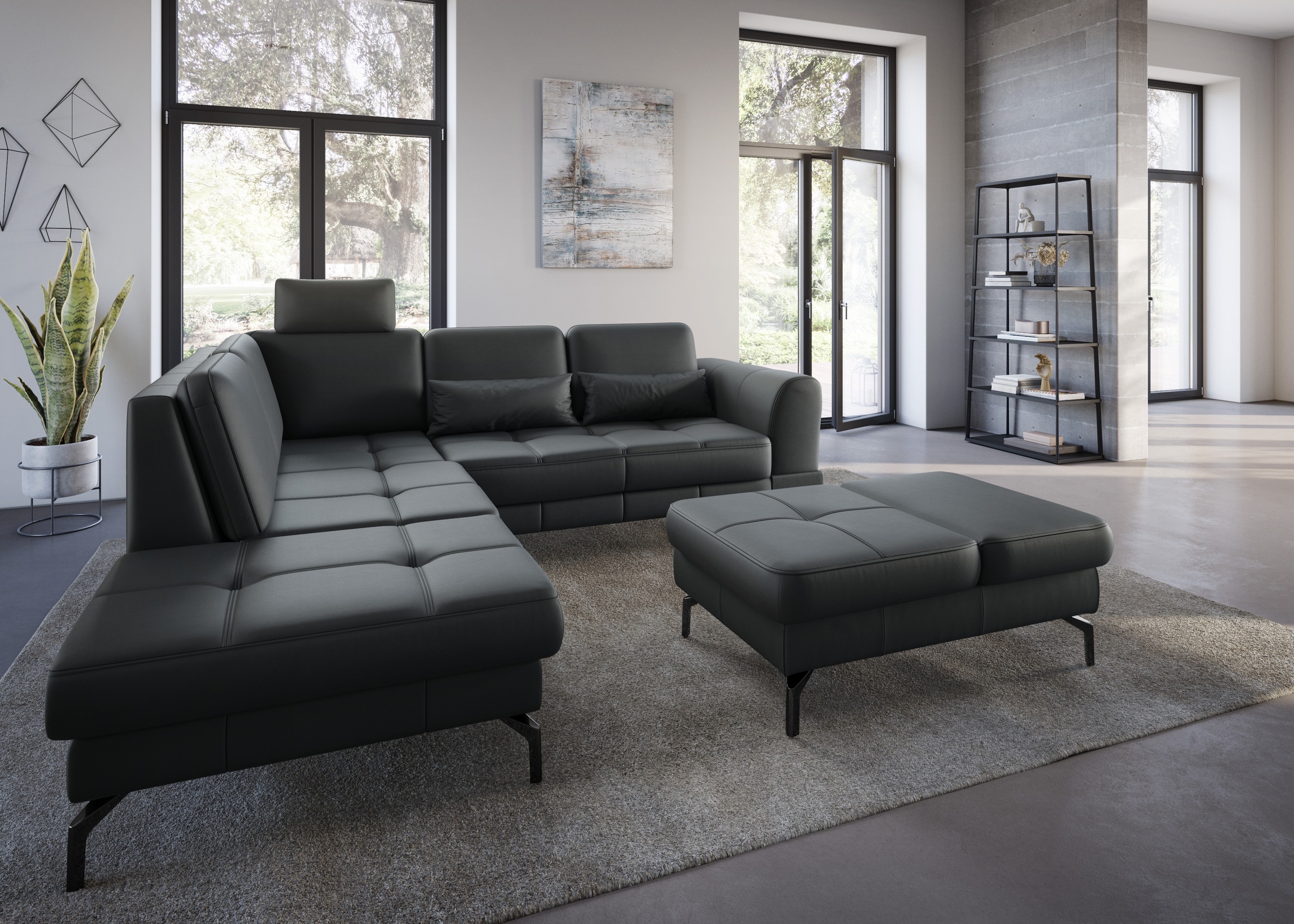 sit&more Hocker »Bendigo«, mit Klappfunktion, Bodenfreiheit 15 cm, wahlweise in 2 Fußfarben