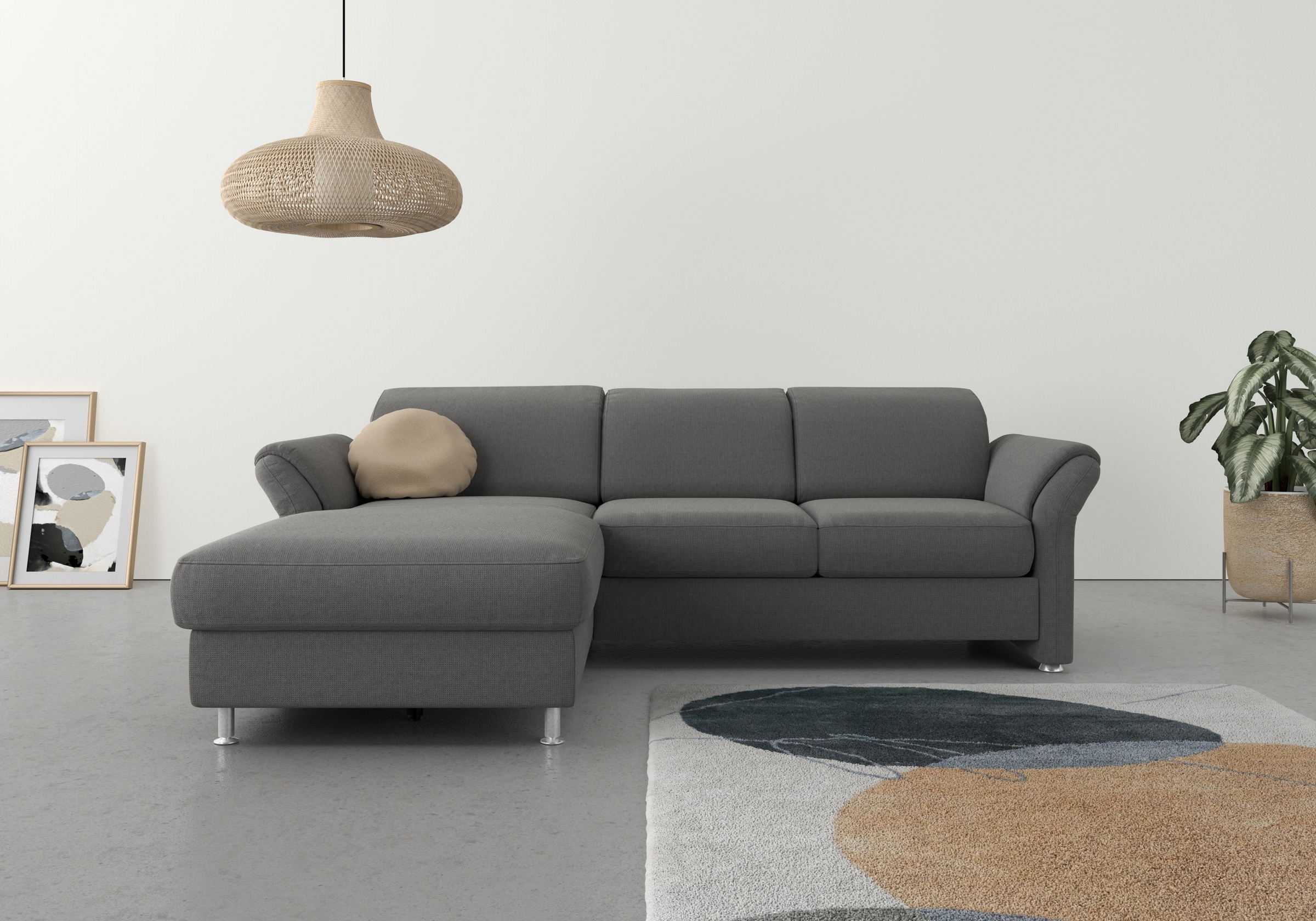 sit&more Ecksofa »Apulia L-Form«, wahlweise Bettfunktion, Bettkasten und Kopf- und Armteilverstellung