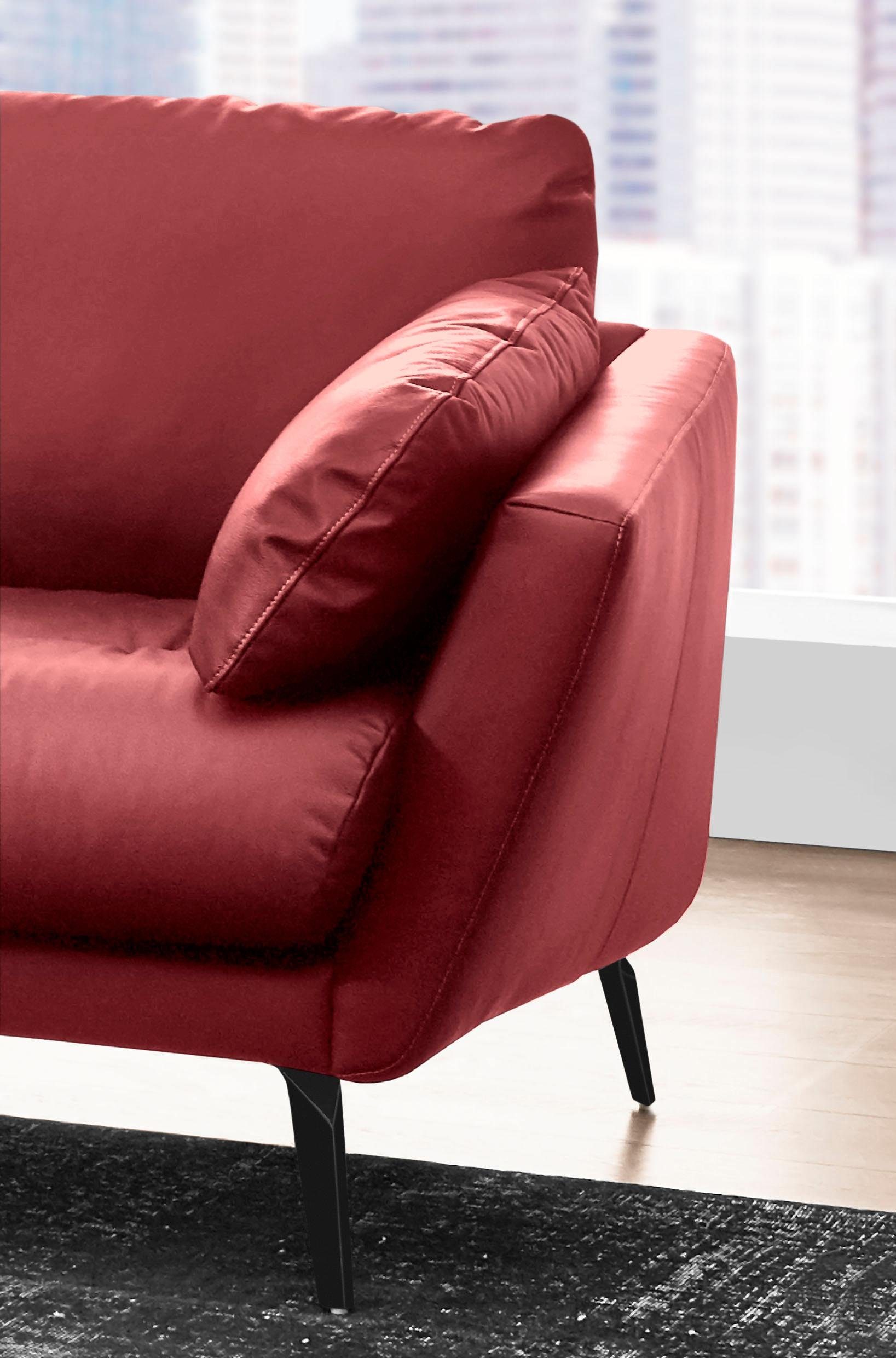 Thumbnail - W.SCHILLIG Ecksofa "softy, toller Sitzkomfort, L-Form", mit dekorativer Heftung im Sitz, Füße schwarz pulverbeschichtet