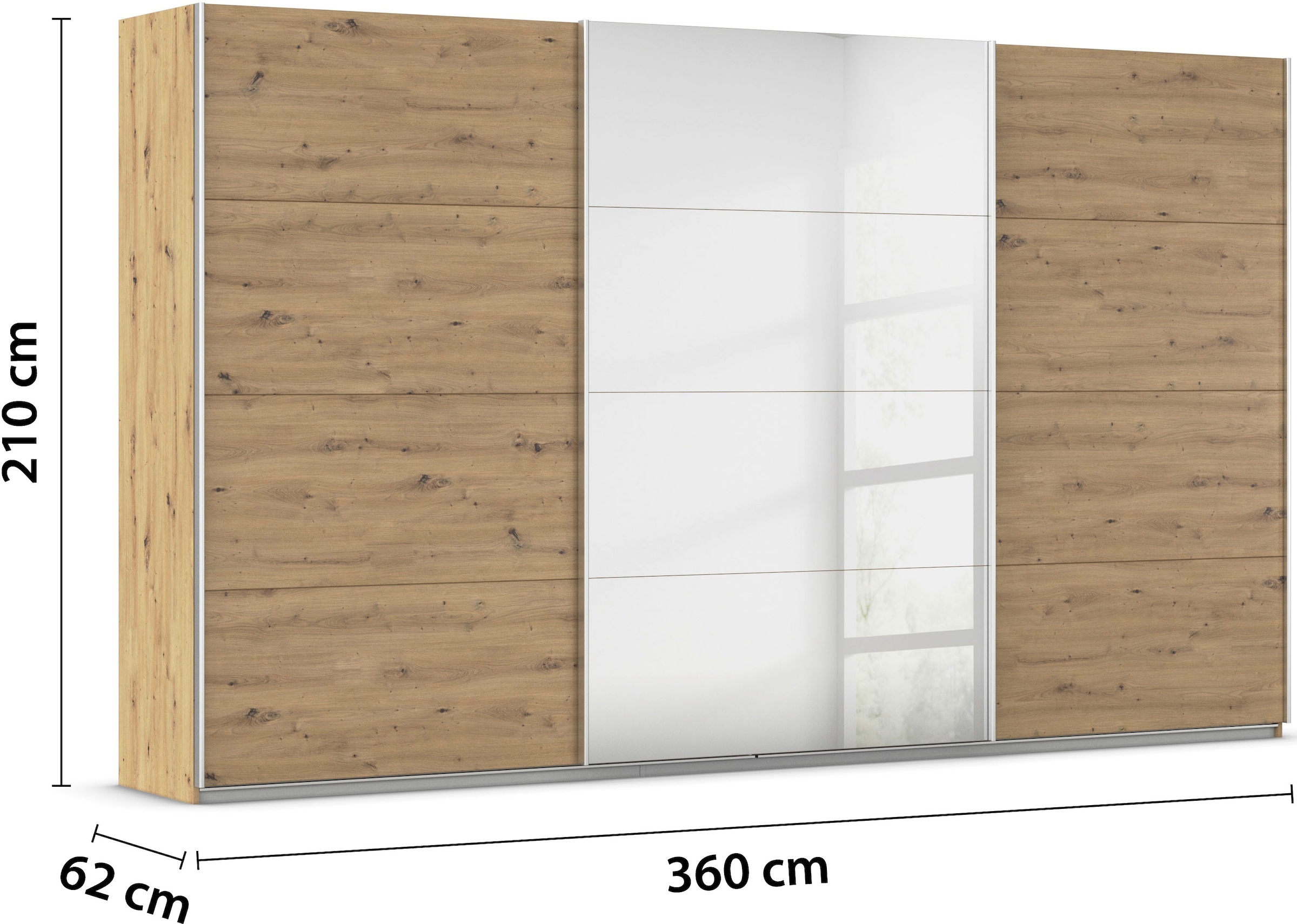 rauch Schwebetürenschrank »Kleiderschrank Schrank Garderobe Wäscheschrank TOMA«, inkl. Regaleinsatz sowie zusätzlichen Einlegeböden MADE IN GERMANY