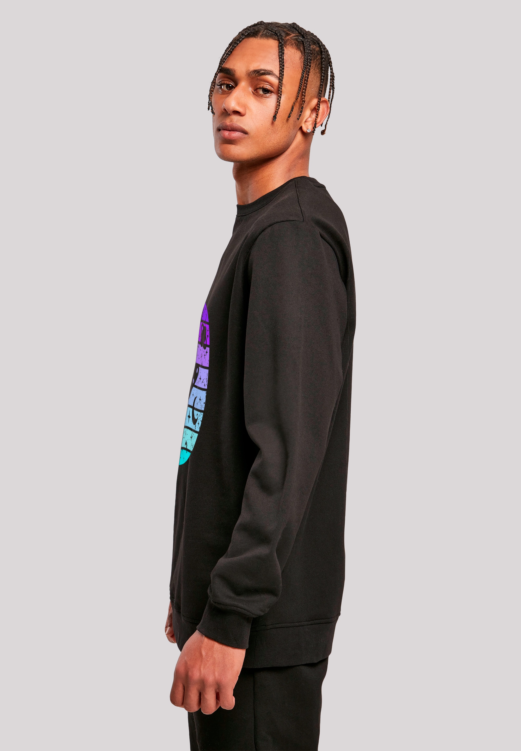 F4NT4STIC Sweatshirt »Retro Alien Weltraum Sonnenuntergang« Premium Qualität